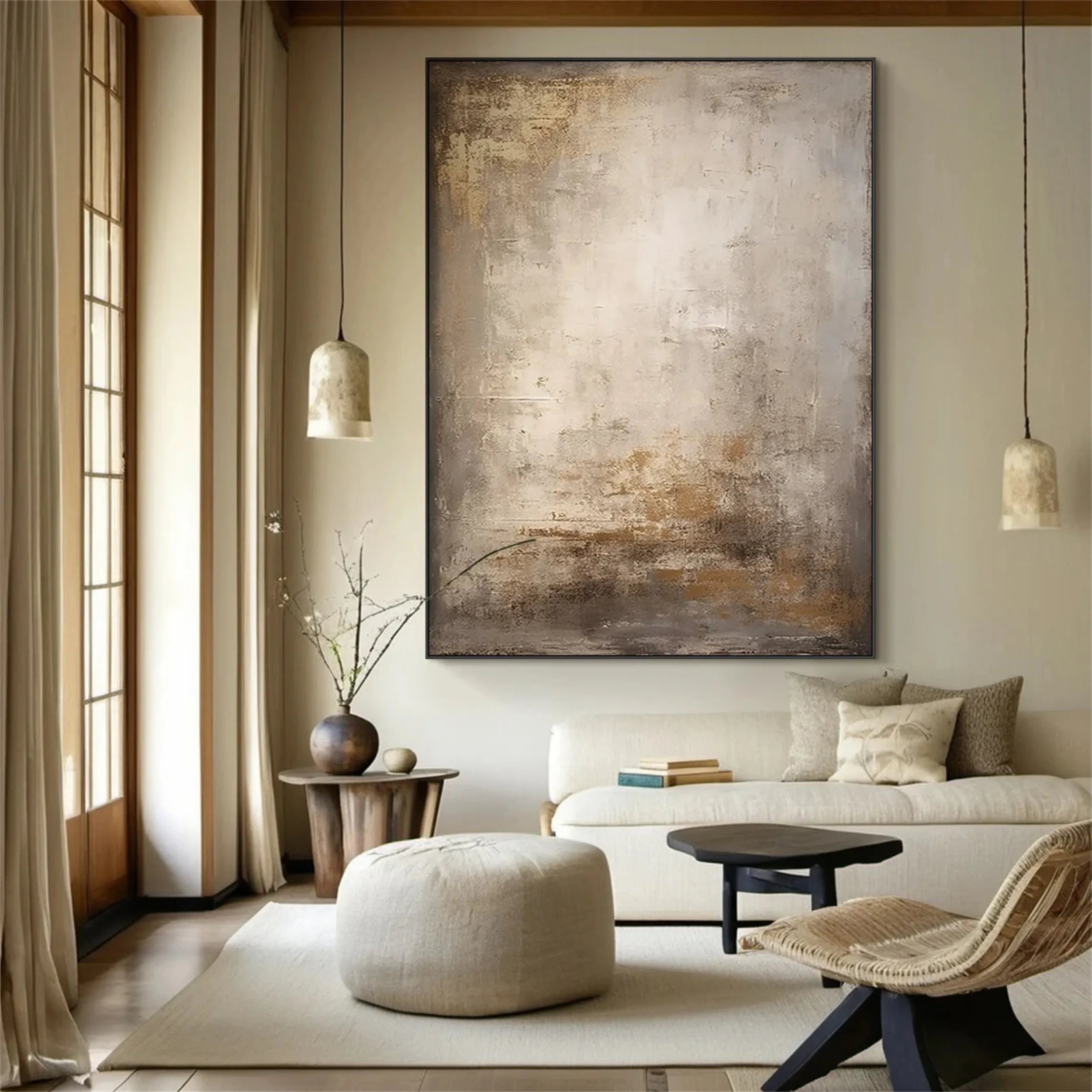 Custom Size Abstract Painting #AB 099 - Handmade Modern Wall Art for Living Room, Bedroom & Office Decor