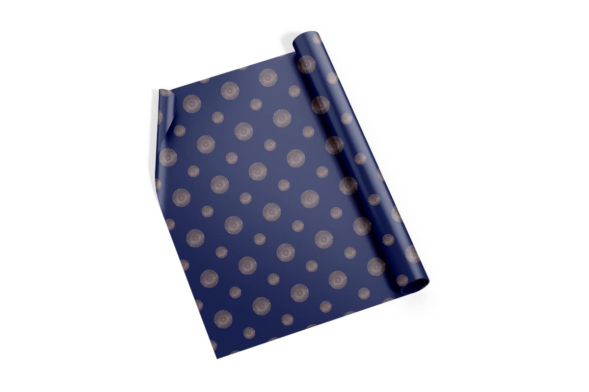 Elegant Dovetail Blue Brocade Gift Wrapping Paper - Premium Quality 10 Sheets Pack - Perfect for Birthday, Wedding, Christmas Presents and Special Occasions