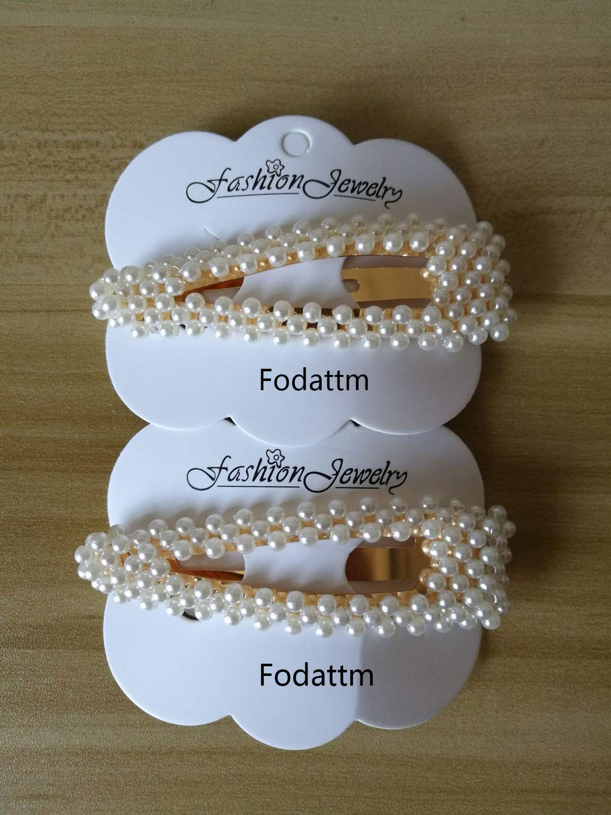 Fodattm 2PCS Sweet Imitation Pearl Hair Clips - Elegant Drop-shaped Gold Alloy Hairpins for Women | Perfect for Weddings, Parties & Everyday Hair Accessories