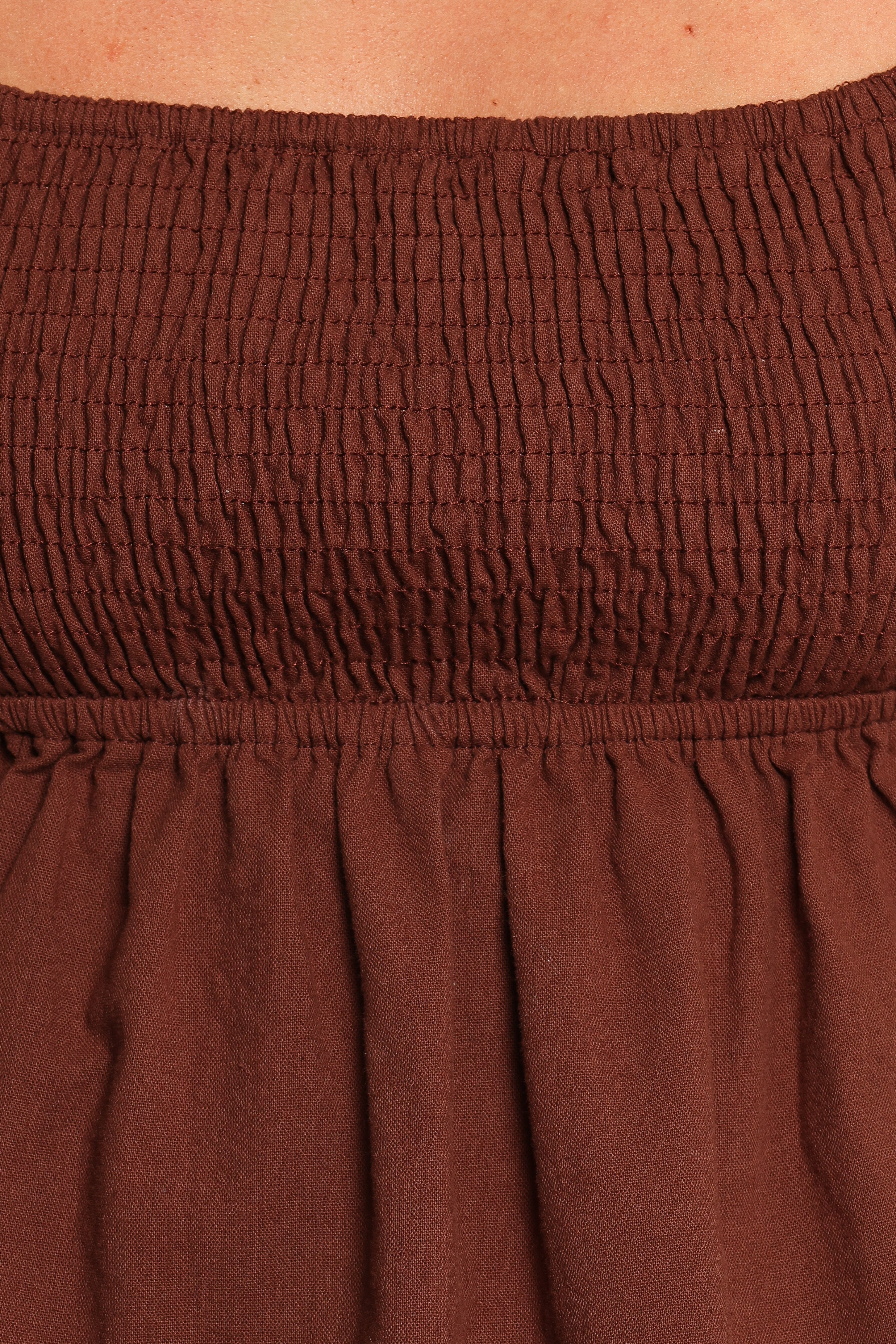 Jemima Women's Puff Sleeve Blouse in Chocolate Brown - Elegant Casual Top for Office, Date Night & Spring Outfits