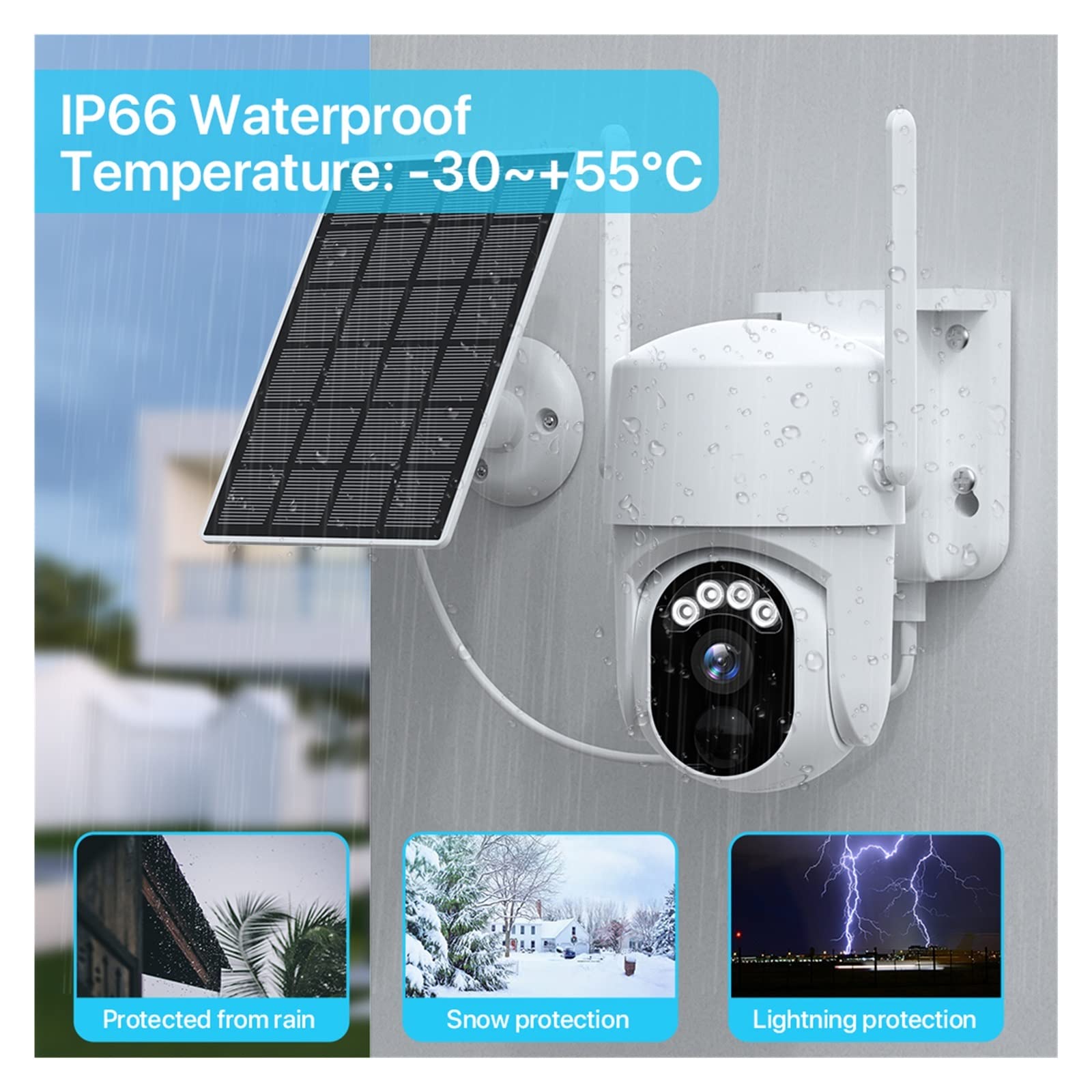 MZZYG 4G Solar Security Camera with SIM Card - 3MP Wireless PTZ Outdoor Camera, WiFi/Battery Powered, PIR Motion Detection - Ideal for Home Surveillance, Farm Monitoring & Remote Property Security