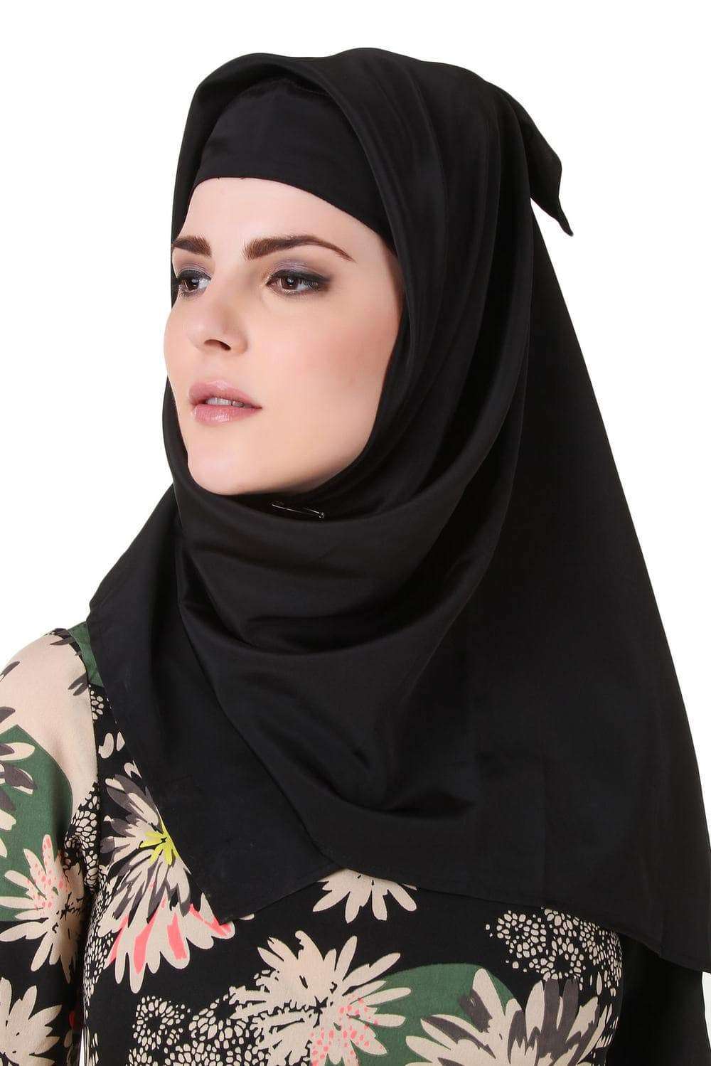 Humaydah Black Nida Hijab - Premium Muslim Headscarf for Women - Perfect for Daily Wear, Prayer & Modest Fashion