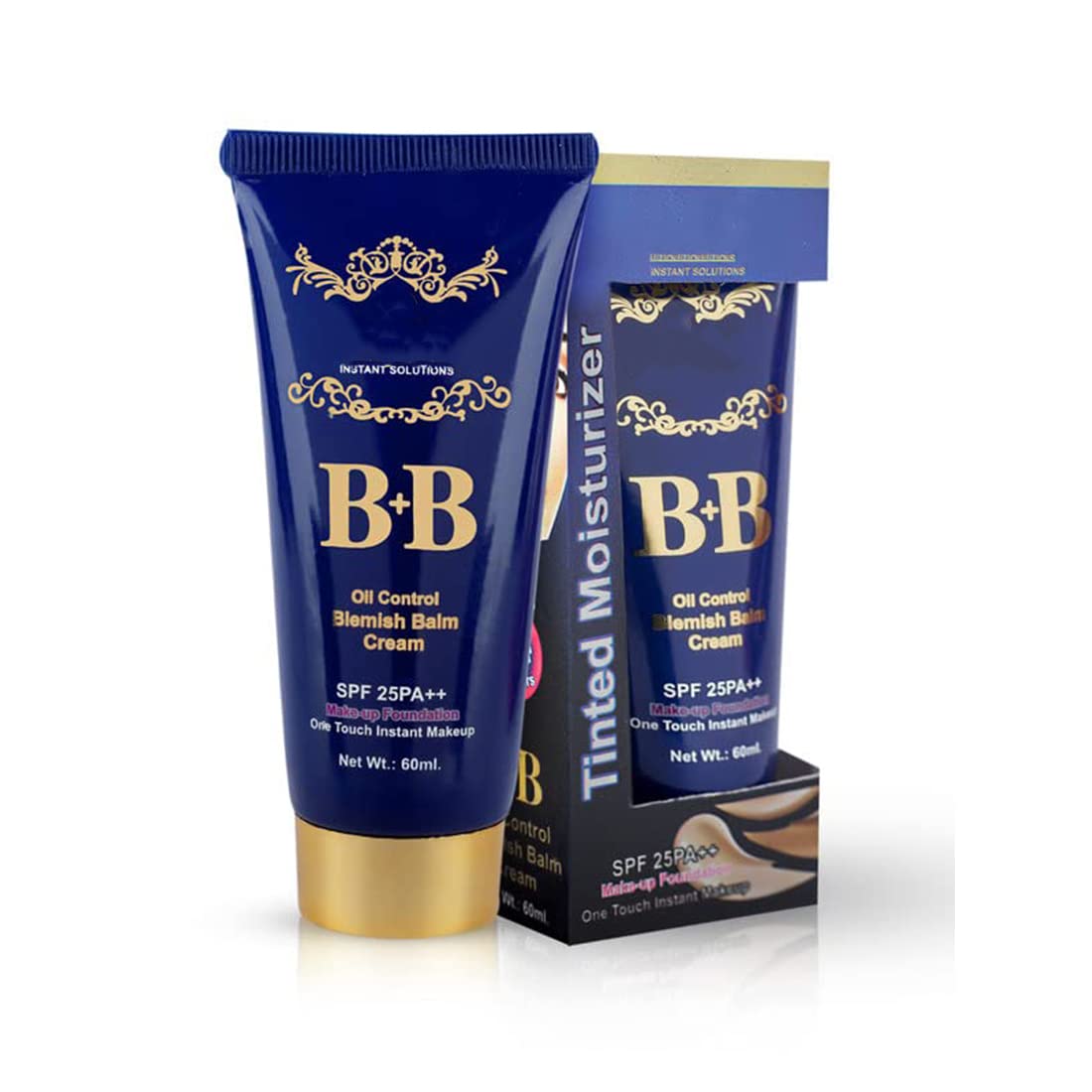 Oil Control BB Cream SPF 25 with Makeup Sponge - Pack of 2 for Flawless Coverage