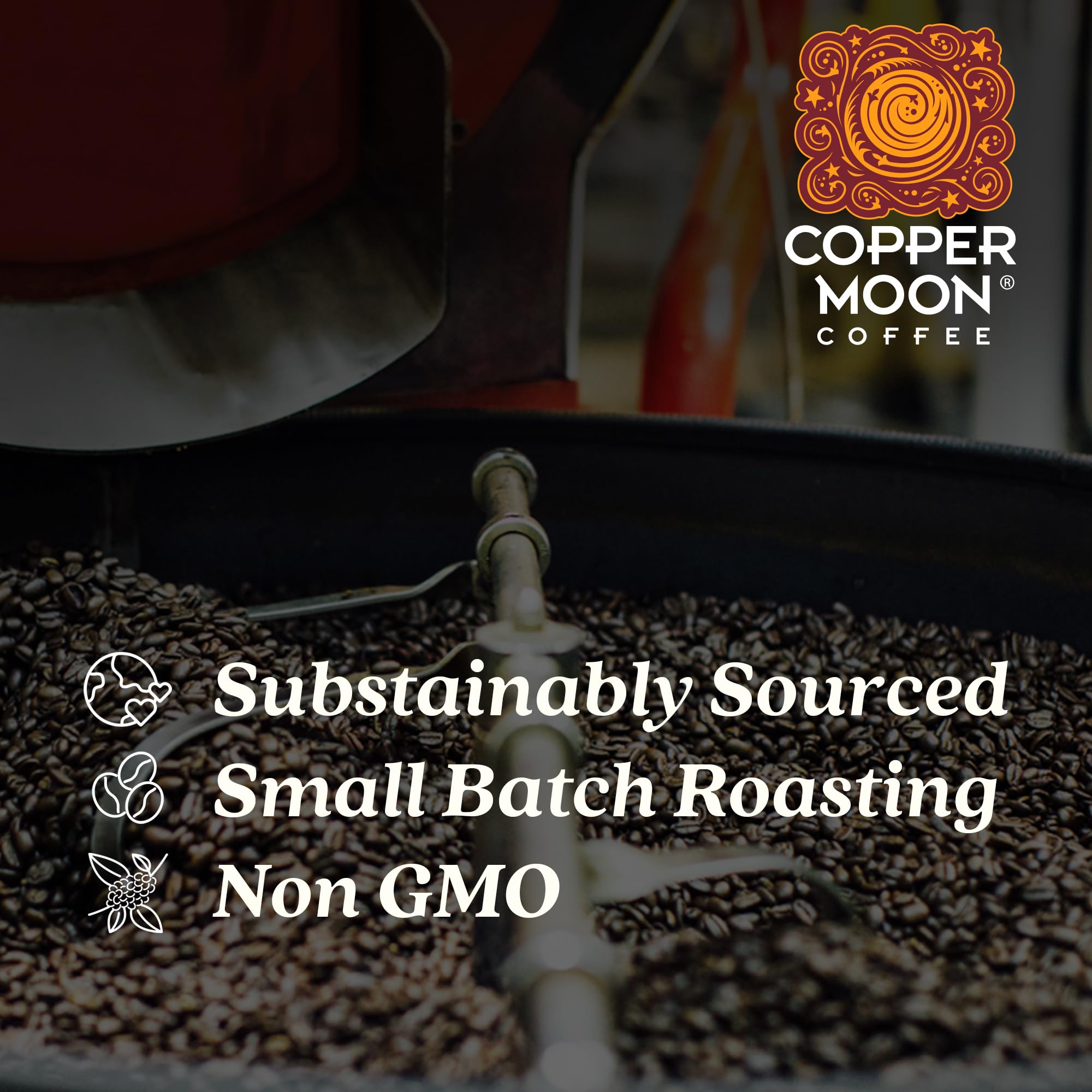 Premium Copper Moon Dark Roast Whole Bean Coffee - Espresso Blend, 5 Pound Bag for Rich Flavor - Perfect for Home Brewing, Office Use & Gifts