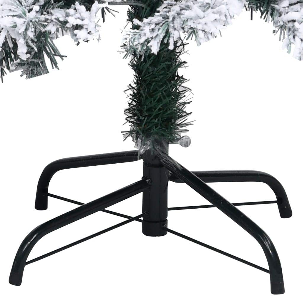 6 ft Pre-Lit Artificial Christmas Tree with Stand - 930 Branches Flocked Snow Xmas Tree for Home, Office & Party Decor | Holiday Decorations (6x4 ft, Green) - Perfect for Living Room, Bedroom & Festive Gatherings