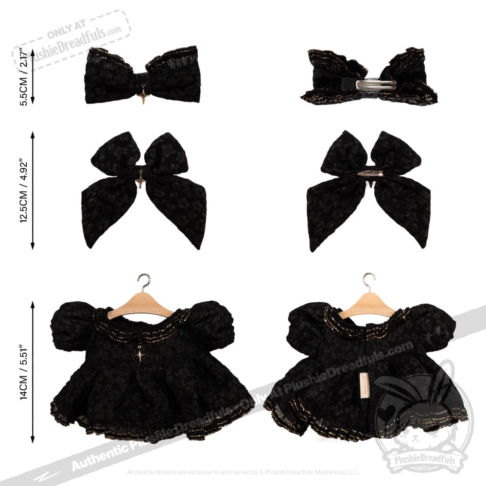 Black Sparkle Plush Dress Outfit for Girls - Soft & Glamorous Party Wear for Holidays, Birthdays & Special Occasions