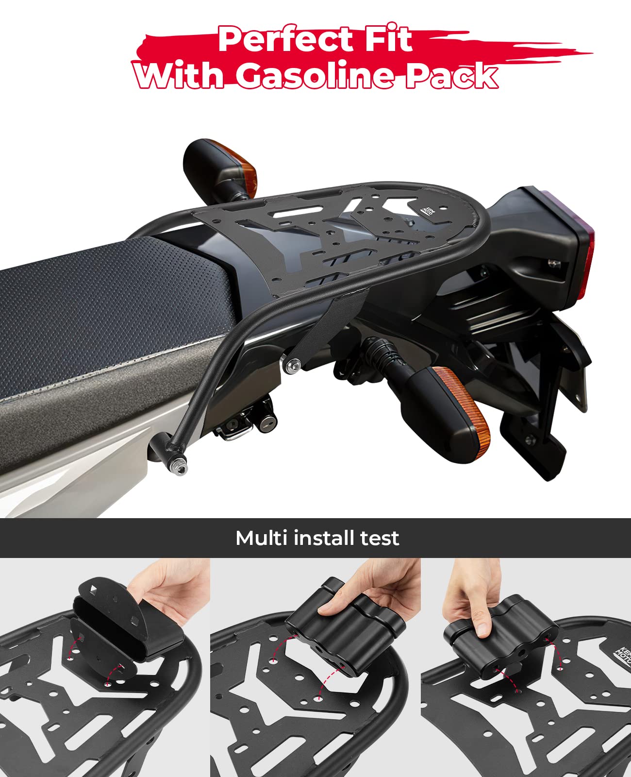 KEMIMOTO Motorcycle Rear Rack for Yamaha XT250 (2008-2025) - Heavy Duty Luggage Carrier & Cargo Storage Rack - Perfect for Enduro Adventures, Camping, and Off-Road Travel