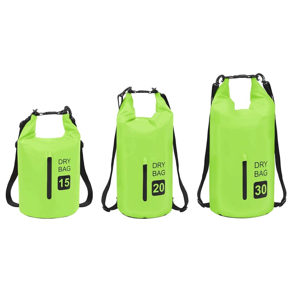 Waterproof Dry Bag with Zipper - Green PVC Dry Sack for Boating, Kayaking & Water Sports | Durable Waterproof Backpack & Duffel Bag for Swimming, Camping & Outdoor Adventures