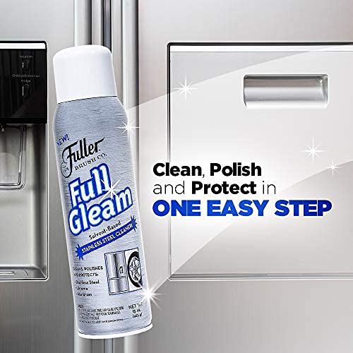 Fuller Brush Full Gleam Stainless Steel Cleaner & Polish - Chrome & Aluminum Conditioner Spray for Pots, Pans, Cooktops & Kitchen Appliances - Easy Cleaning Solution for Home & Commercial Use - Perfect for Restaurants, Kitchens & Outdoor Grills