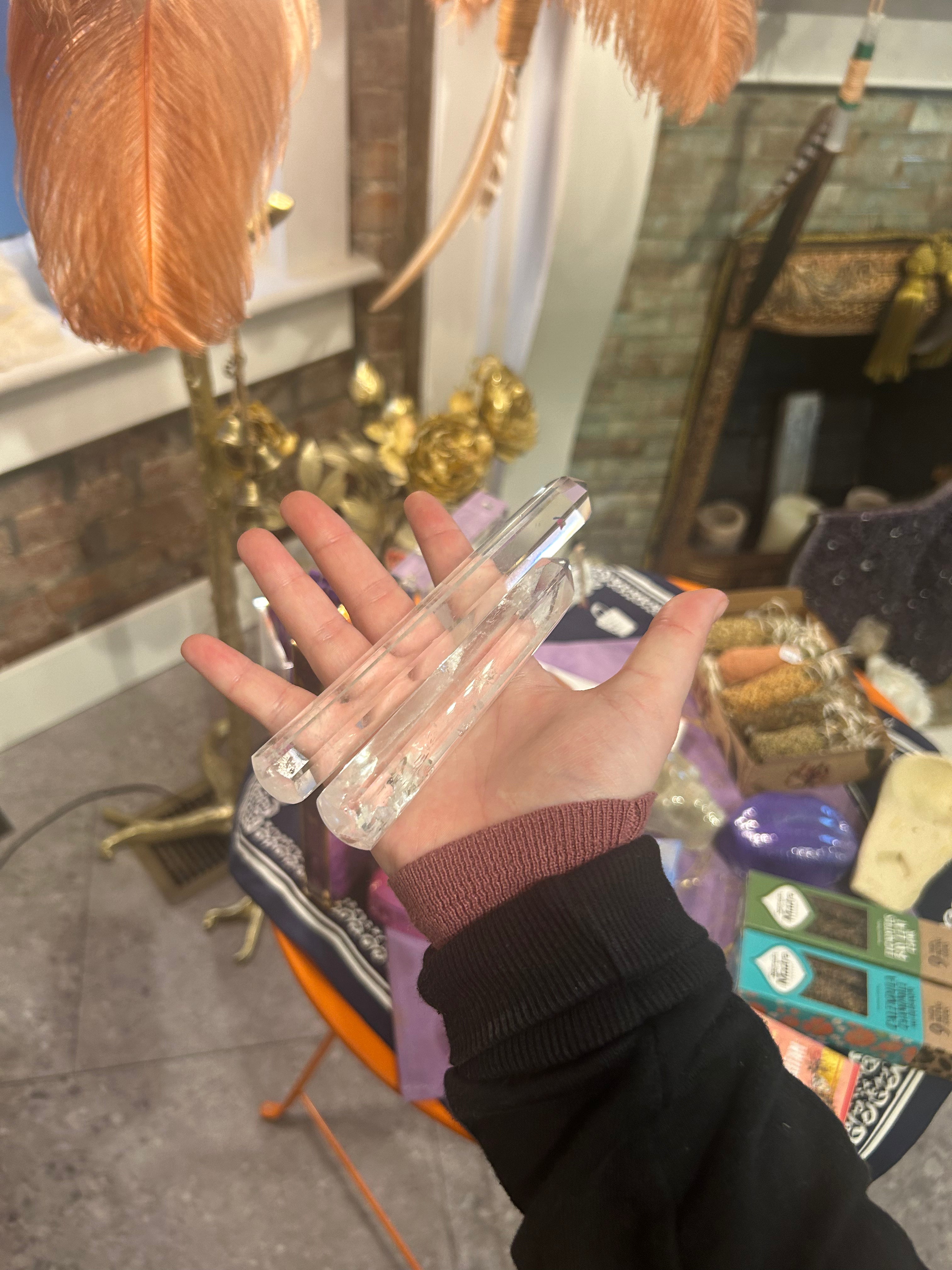 Lemurian Quartz Wands - Single Point Crystal Healing Tool for Meditation, Energy Work & Spiritual Growth | Perfect for Reiki, Chakra Balancing & Home Decor