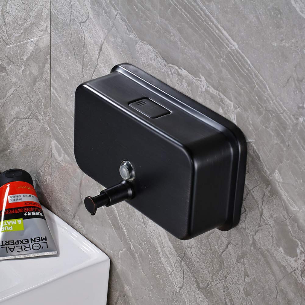 Oil Rubbed Bronze Solid Brass Wall Mount Soap Dispenser - Premium Bathroom Liquid Soap & Lotion Dispenser for Sink, Kitchen, and Spa
