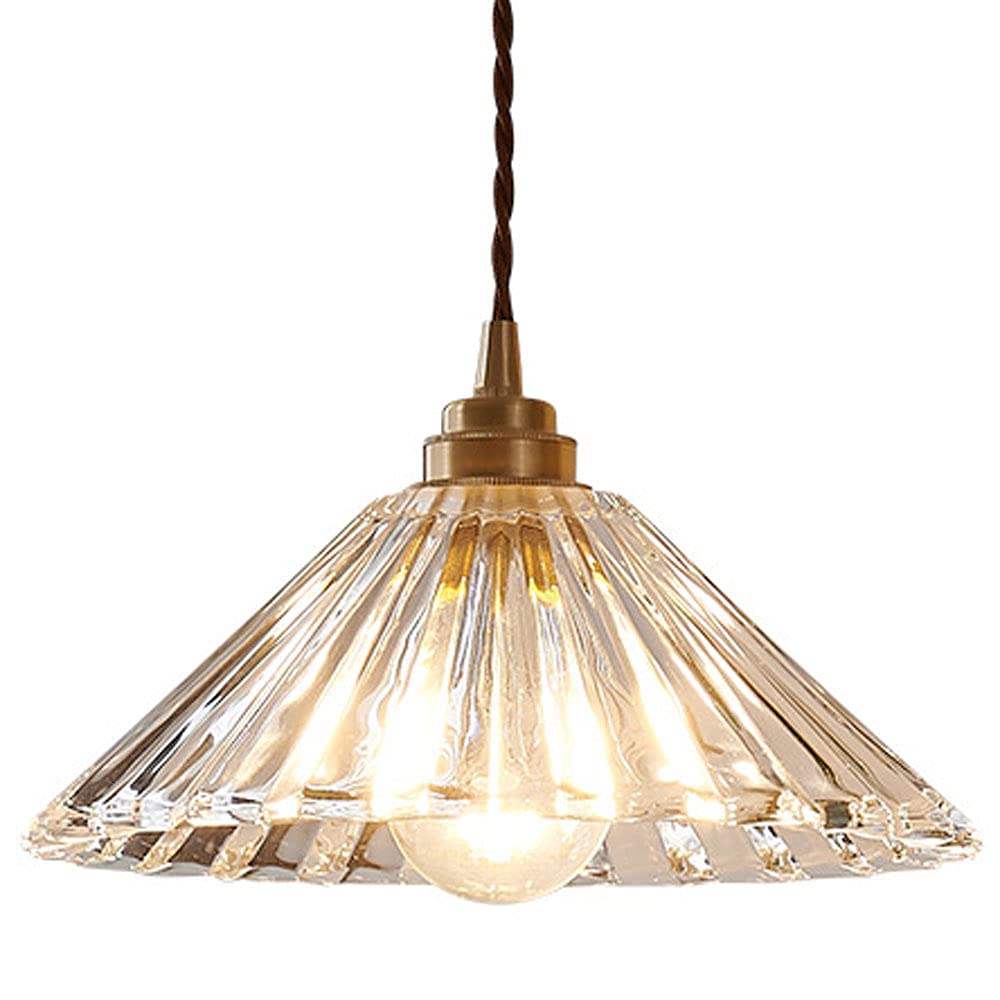 Vintage Glass Pendant Light - Adjustable Hanging Ceiling Fixture with E27 Base for Restaurant, Entrance, Balcony & Bay Window - Retro Industrial Lighting for Home & Commercial Spaces