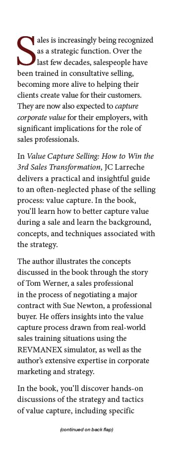 Value Capture Selling: Proven Strategies to Win the 3rd Sales Transformation | Boost Your Business Revenue & Close More Deals | Perfect for Sales Professionals & Entrepreneurs