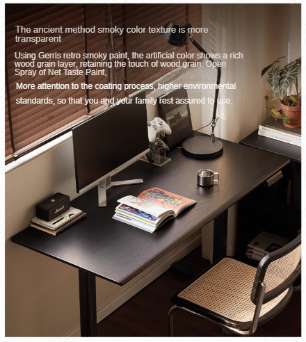 Solid Oak Wood Electric Height Adjustable Standing Desk - Ergonomic Home Office Desk for Work & Study