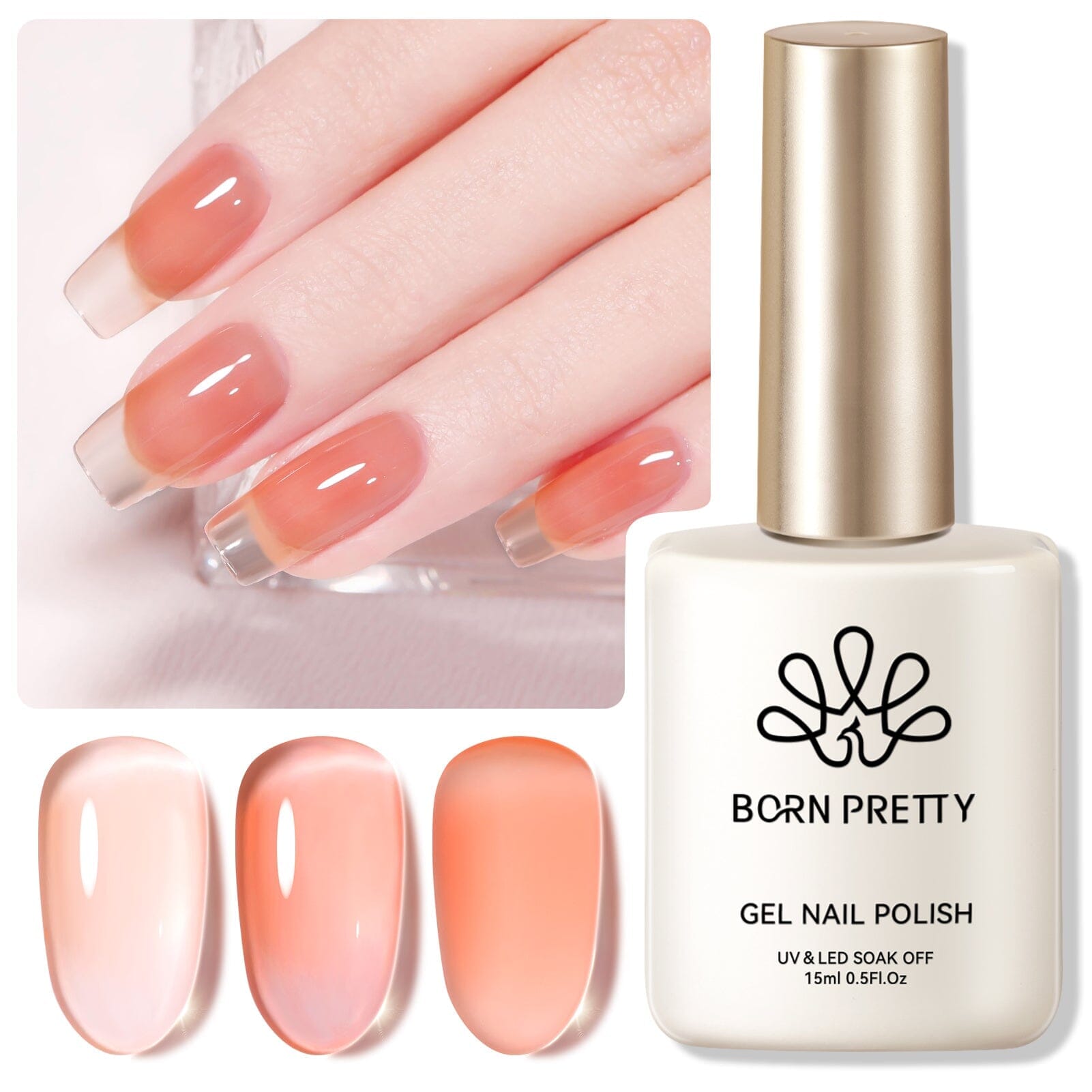 Hema-Free Jelly Gel Nail Polish - 15ml Long Lasting Soak Off UV LED Nail Art Polish for Manicure & Pedicure - Perfect for Nail Salons, Home Use & Gift Giving