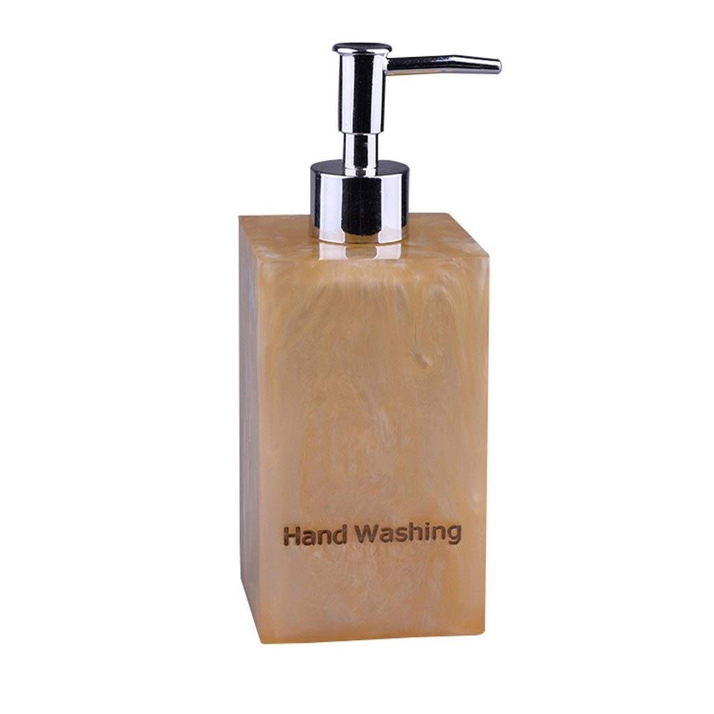 Brass Resin Soap Dispenser for Bathroom, Kitchen, Hotel & Clubhouse - Hand Sanitizer & Shower Gel Bottle with Elegant Design | Perfect for Home, Office, and Commercial Use (Color: Brass)