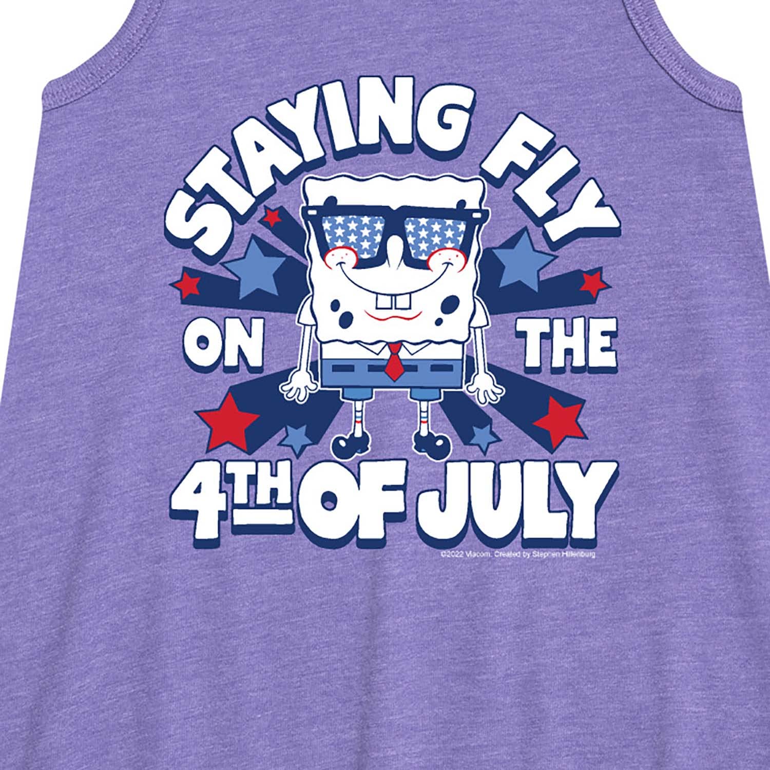 HYBRID APPAREL Spongebob Squarepants 4th of July A-Line Dress for Toddler & Youth Girls - Patriotic Kids Outfit for Independence Day Celebrations