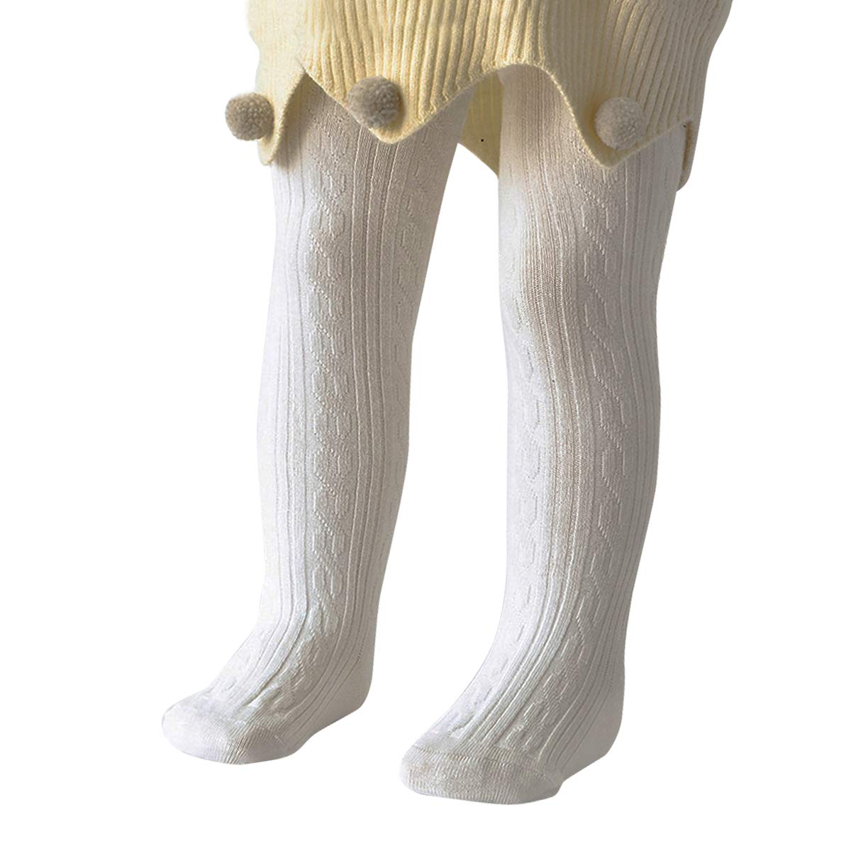 Zando Baby Girls Tights - Soft Cotton Seamless Leggings for Infants & Toddlers | Warm Knit Socks & Stockings for Newborns | Perfect for Playtime, Daycare & Winter Outfits