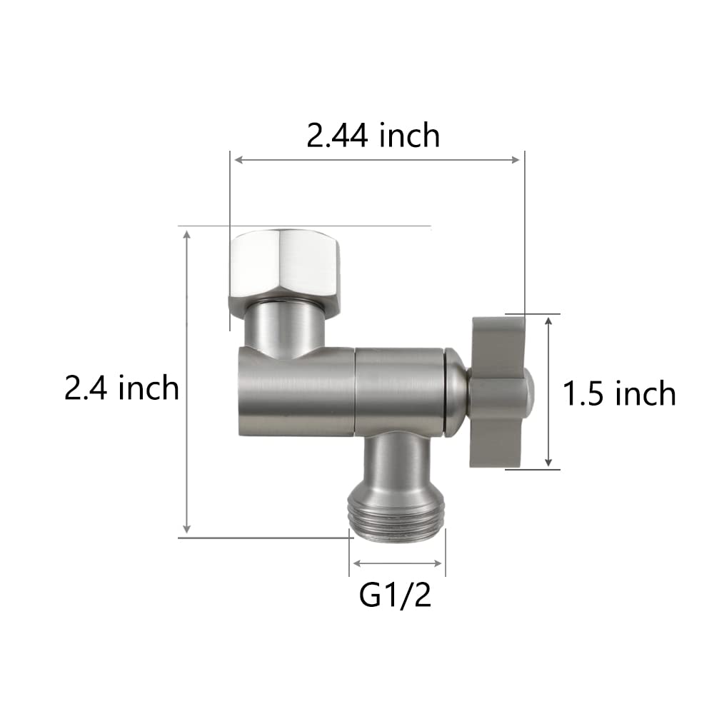 All Metal Shower Angle Adapter - Adjustable Shower Head Extension with Solid Brass Elbow for Universal Connection (Brushed Nickel) - Perfect for Bathroom Renovation & Enhanced Shower Experience