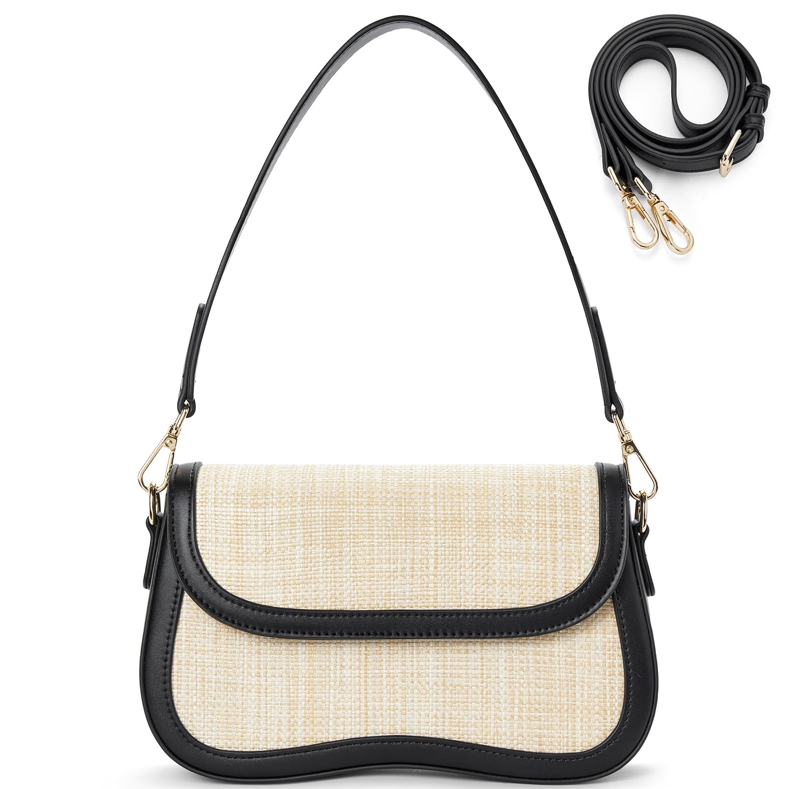 Telena Vegan Leather Shoulder Bag for Women - Crossbody Purse with 2 Removable Straps | Fashionable Handbag for Work, Travel & Everyday Use