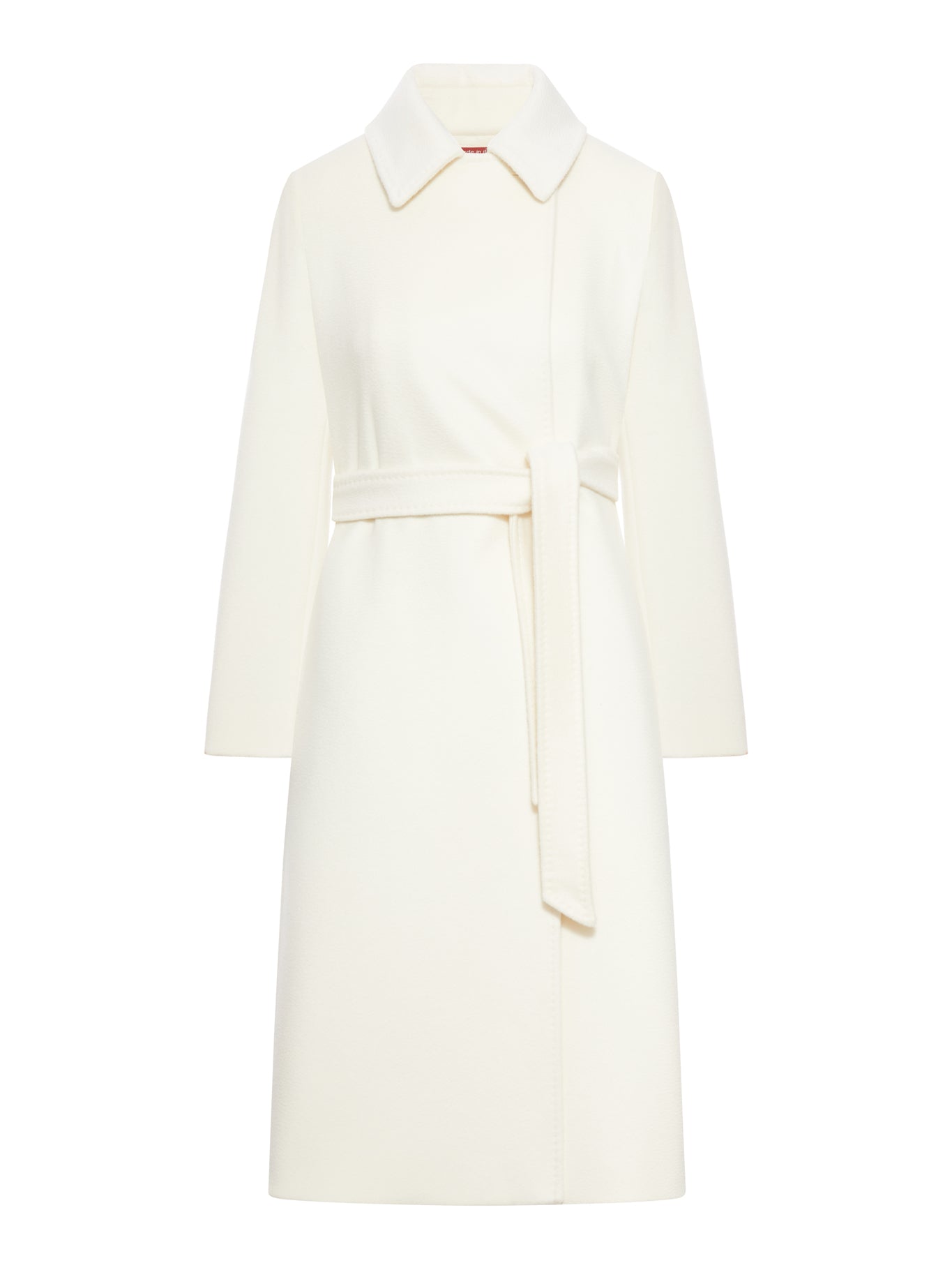 Max Mara Studio Collag Coat - Women's White Wool Blend Trench Coat for Fall & Winter | Office Wear, Business Casual, Outerwear for Professional Women