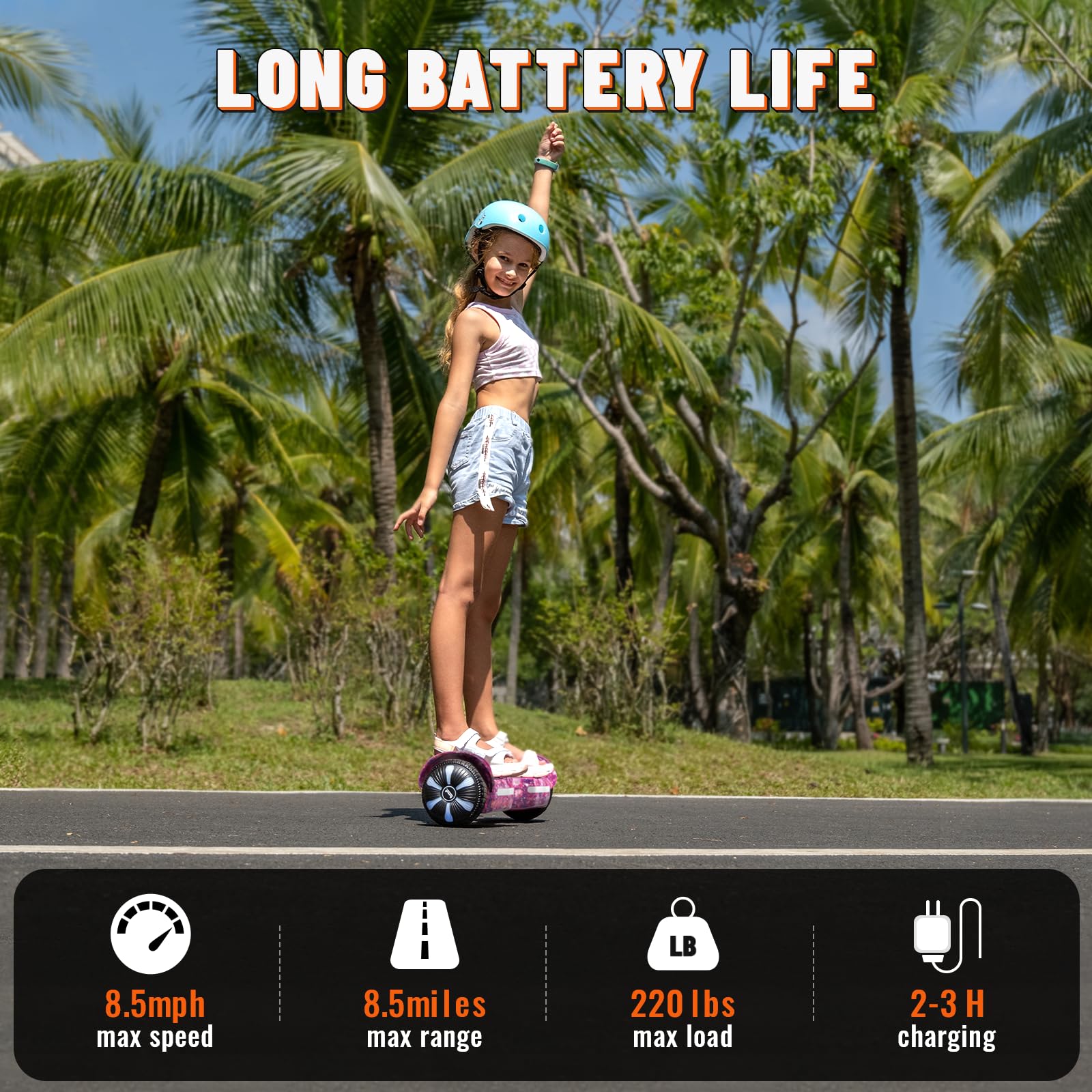 Electric Scooter with Bluetooth Speakers & LED Light-Up Wheels - 250W Dual Motor, 8.5mph Speed, 8.5mi Range, APP Control - Perfect Commuting & Fun Ride for Kids & Adults (Boys/Girls) - Ideal for Urban Travel, Campus Commute & Weekend Adventures
