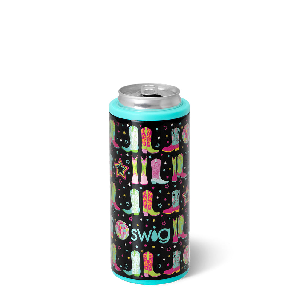Disco Cowgirl Skinny Can Cooler 12oz - Insulated Sleeve for Beer & Soda - Perfect for Parties, BBQs & Outdoor Events