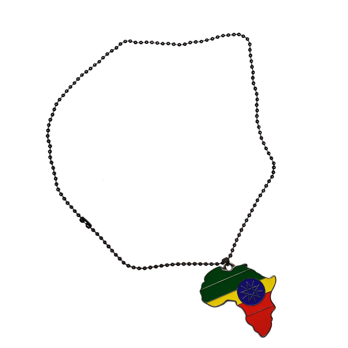 Ethiopia Flag Pendant Necklace with African Map Charm - Patriotic Jewelry Gift for Ethiopian Americans & African Culture Lovers | Perfect for Independence Day, Cultural Events & Heritage Celebrations