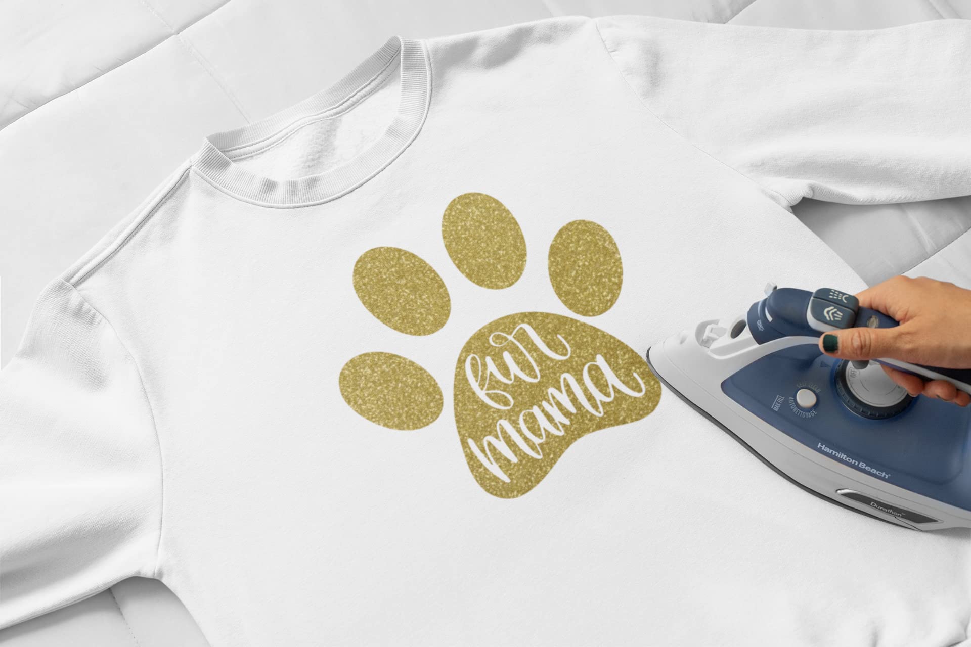 Fur Mama Iron On Decal - Cute Animal Lover Vinyl Patch for DIY T-Shirts & Hats - Pink Heat Transfer for Pet Lovers - Perfect for Customizing Clothes, Bags & Gifts