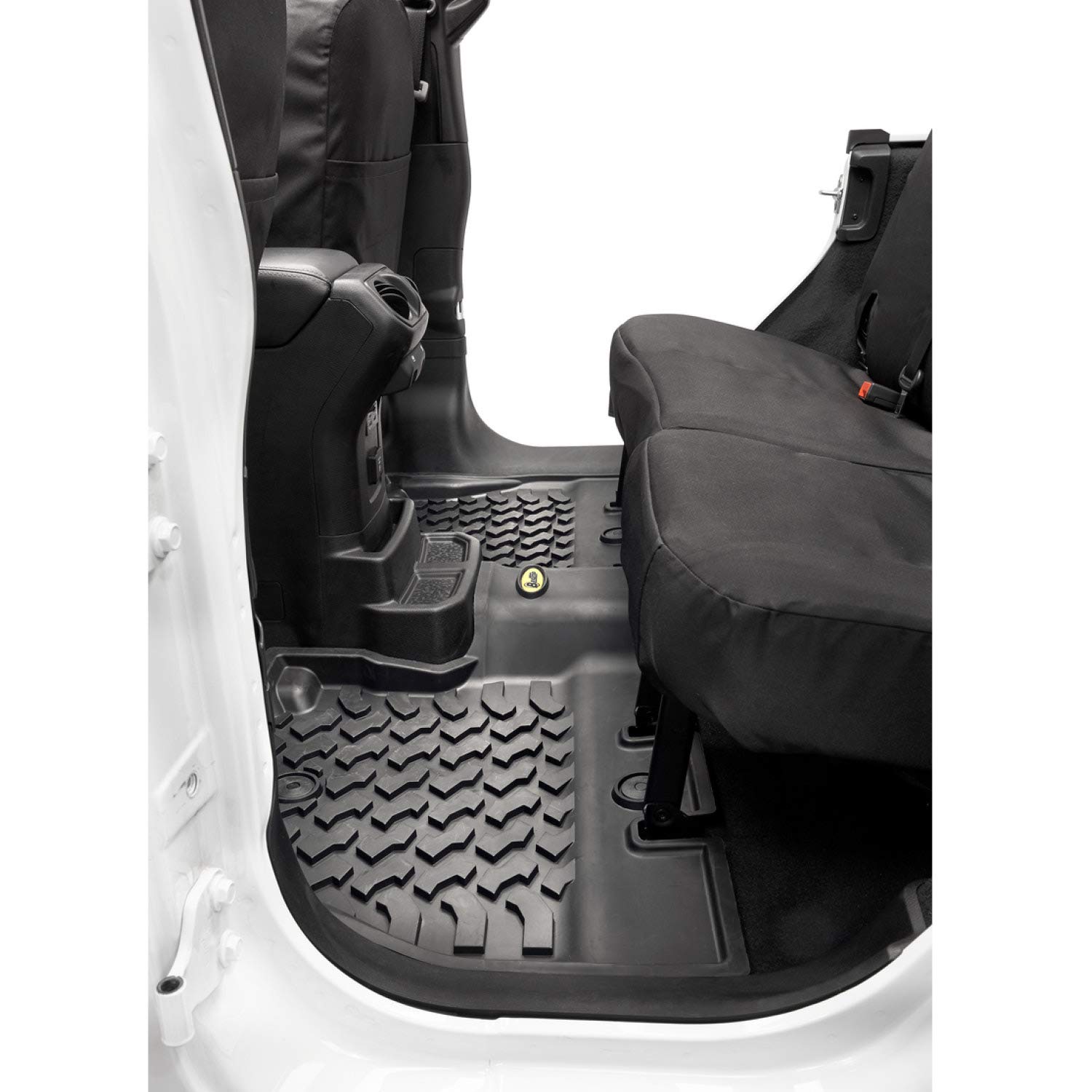Bestop 5151501 Black Rear Floor Liners for Jeep 2018-2023 Wrangler Unlimited - Waterproof & Durable Car Mats for Off-Roading, Camping & Daily Driving