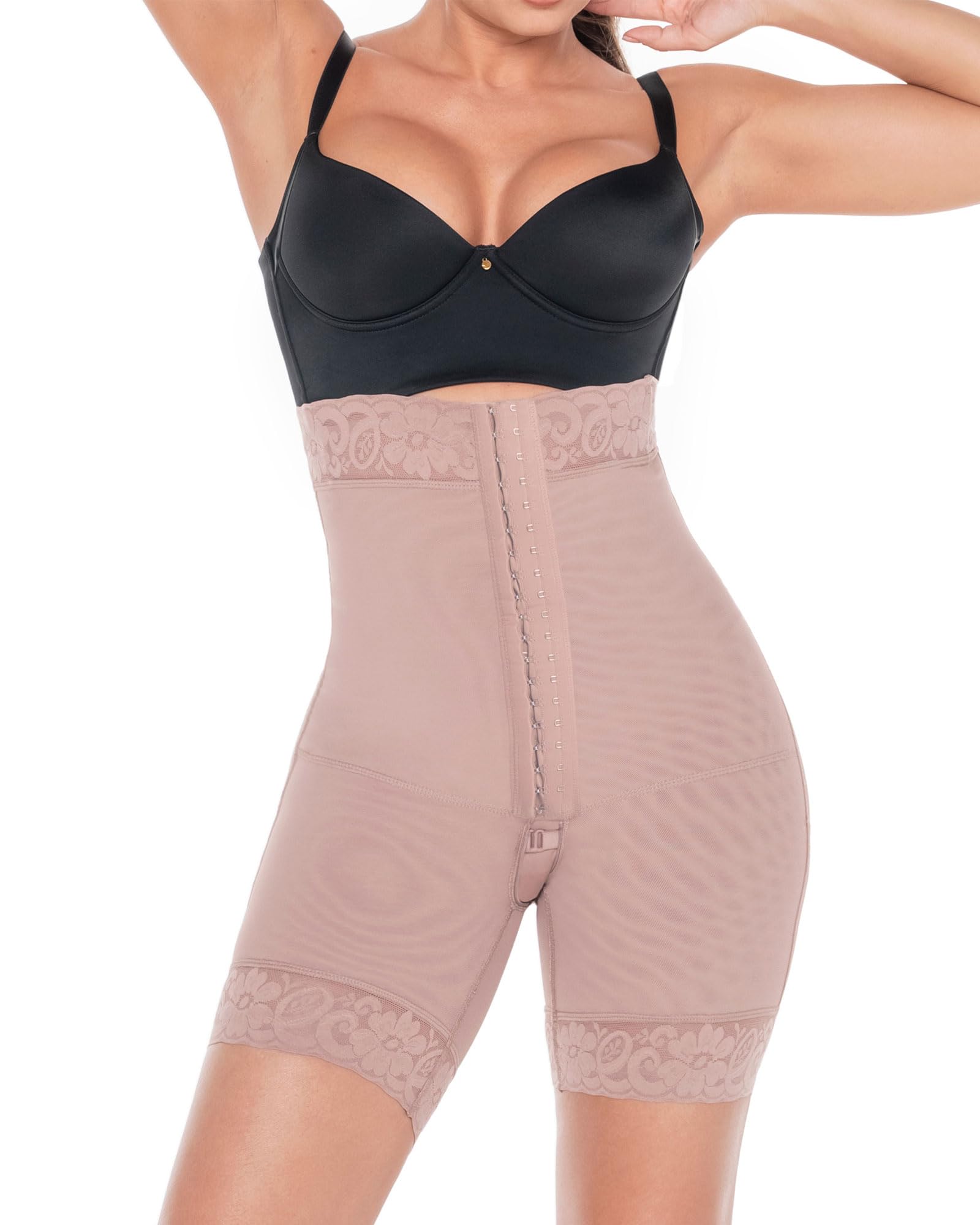 DELIE Fajas Colombianas 346 High Compression Shapewear Shorts - Butt Lifting BBL Shorts with Tummy Control for Waist Training & Body Shaping | Post-Surgery, Workout & Everyday Wear