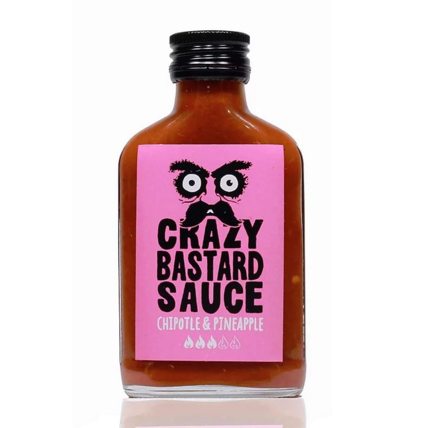 Crazy Bastard Chipotle & Pineapple Hot Sauce - 100ml Bottle | Spicy & Sweet Flavor | Perfect for Tacos, Wings & BBQ | Gourmet Hot Sauce for Food Lovers