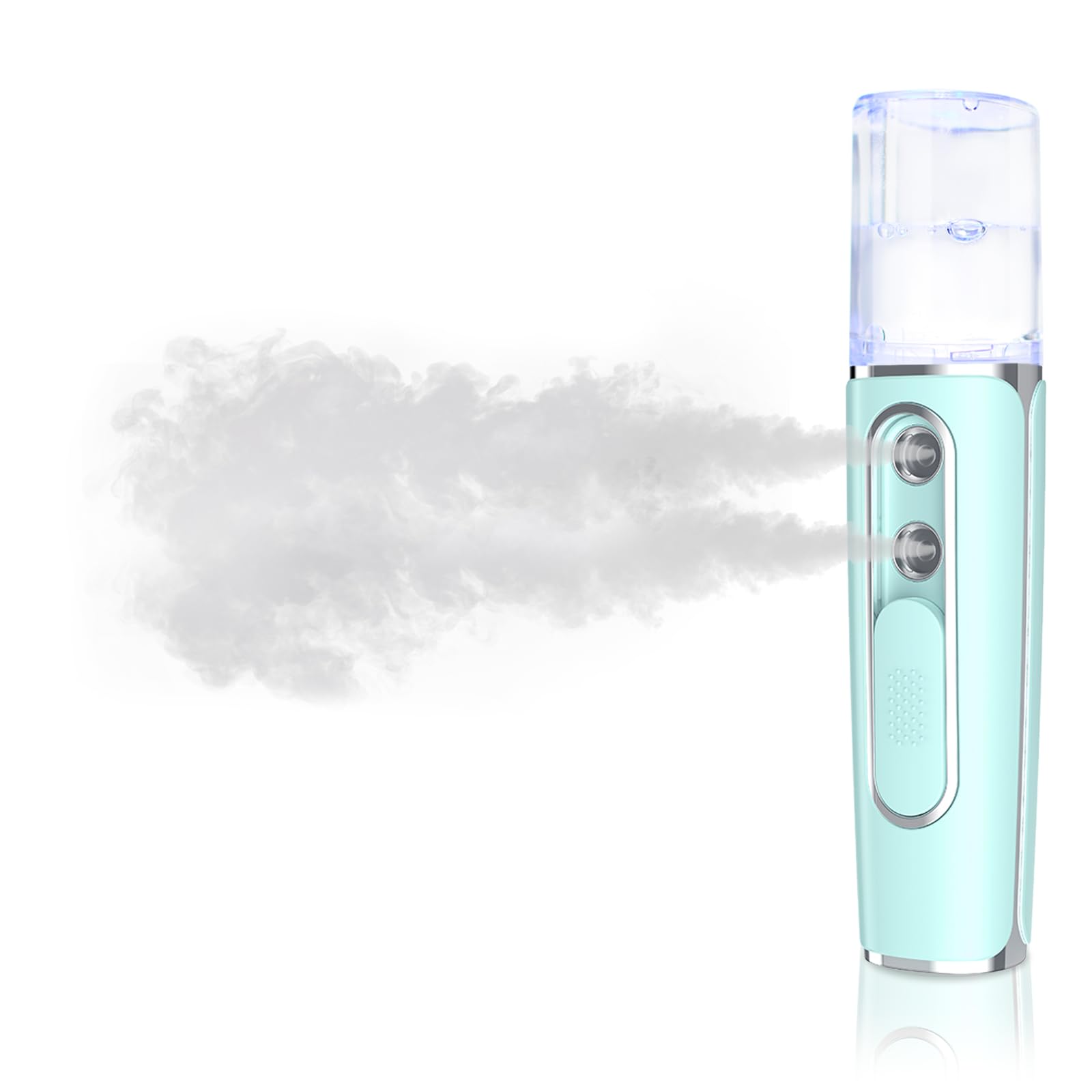 Nano Facial Mister - USB Rechargeable Cool Mist Face Steamer with 2 Spray Nozzles & Visual Water Tank | Perfect for Eyelash Extensions, Skin Care, Daily Makeup & Deep Hydration | Portable Hydration for Home, Office & Travel (Blue)