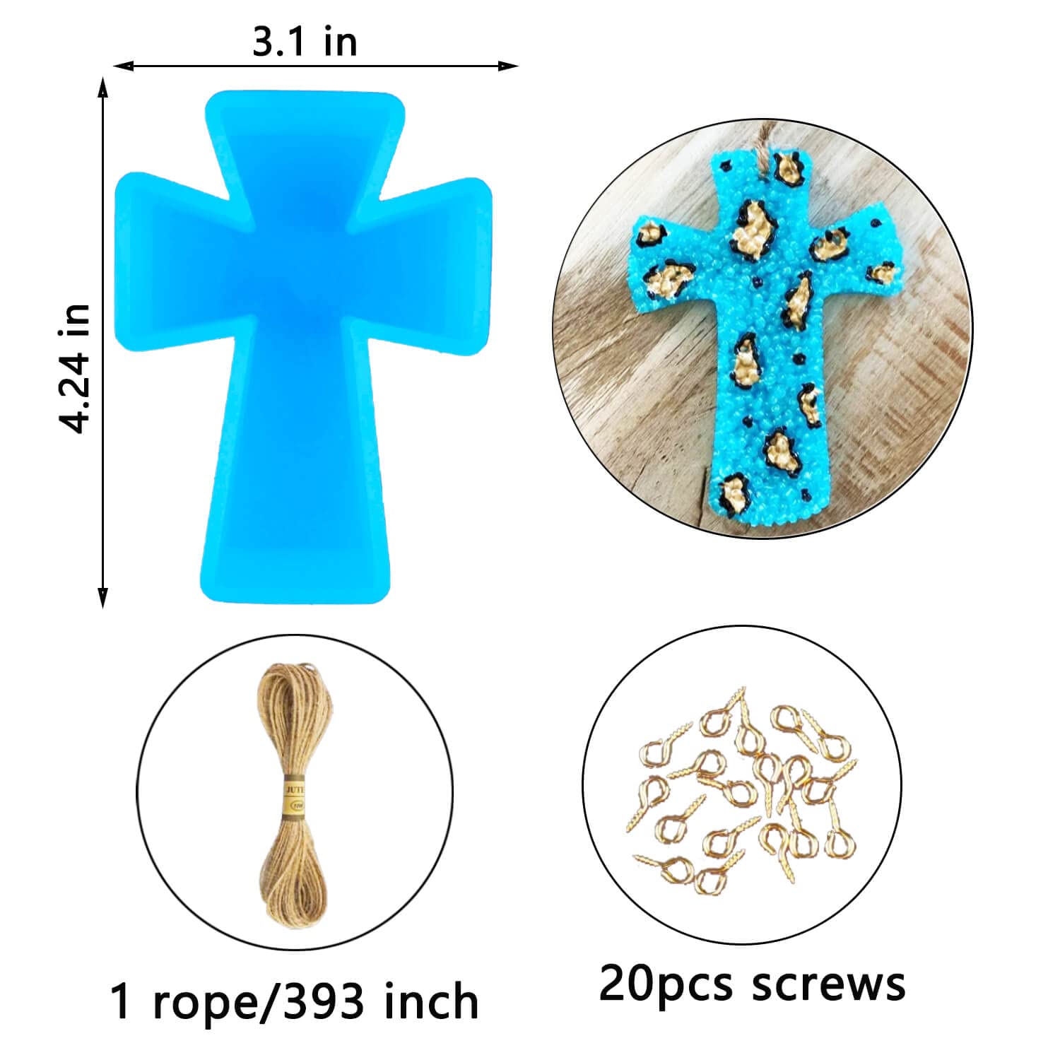 Premium Cross-Shaped Silicone Molds for DIY Car Fresheners, Candles, Soap & Epoxy Resin - Home, Office & Car Air Freshener Craft Supplies - Perfect for DIY Gifts, Aromatherapy & Vehicle Decor