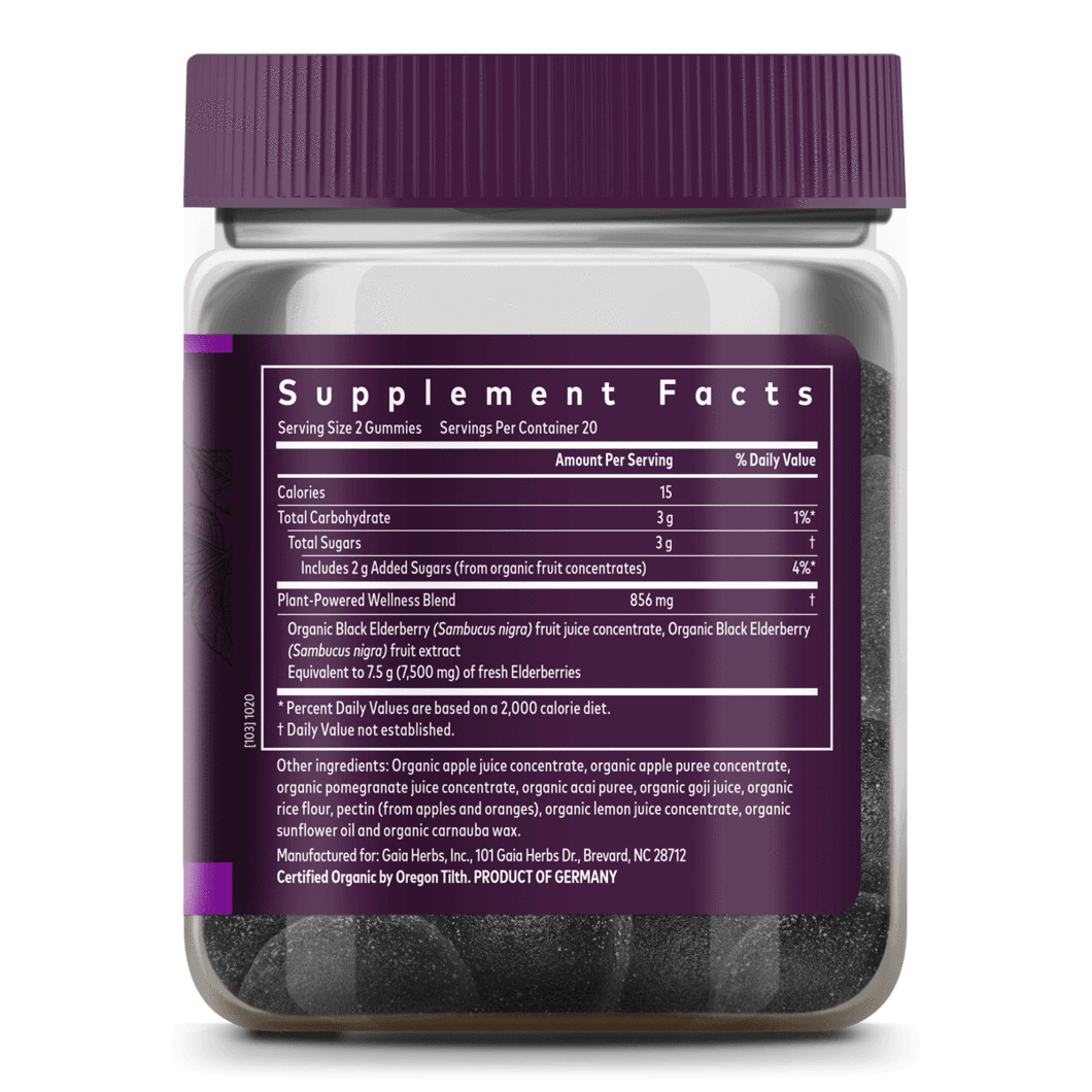 Black Elderberry Gummies for Immune Support - Delicious Berry-Flavored Vitamin C & Zinc Supplement for Adults & Kids - Perfect for Daily Wellness & Cold Season Protection