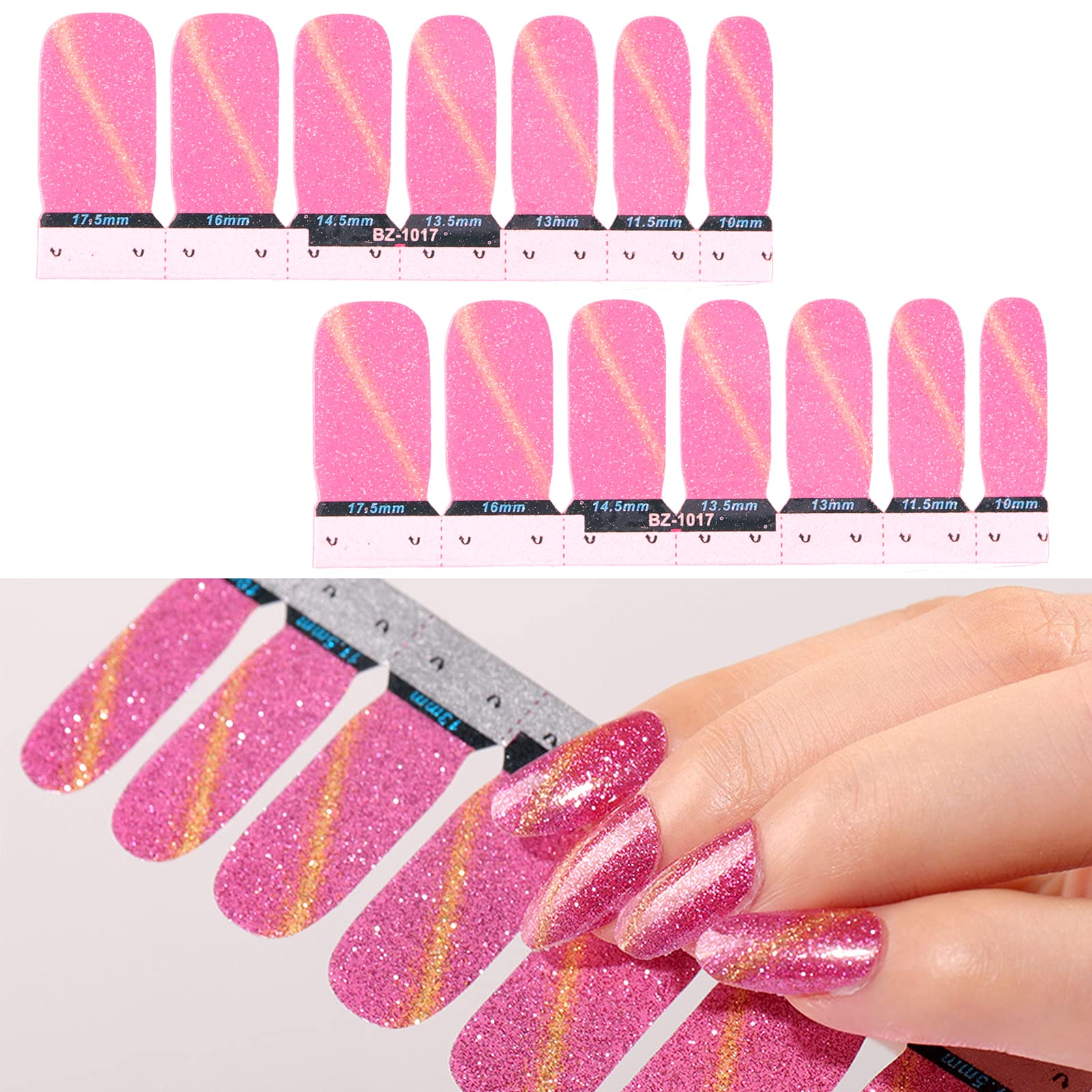 Eco-Friendly Nail Polish Strips - 14pc Unique Nail Art Decals for Professional Nail Artists & Salon Use | Perfect for DIY Manicures, Special Occasions & Gift Giving