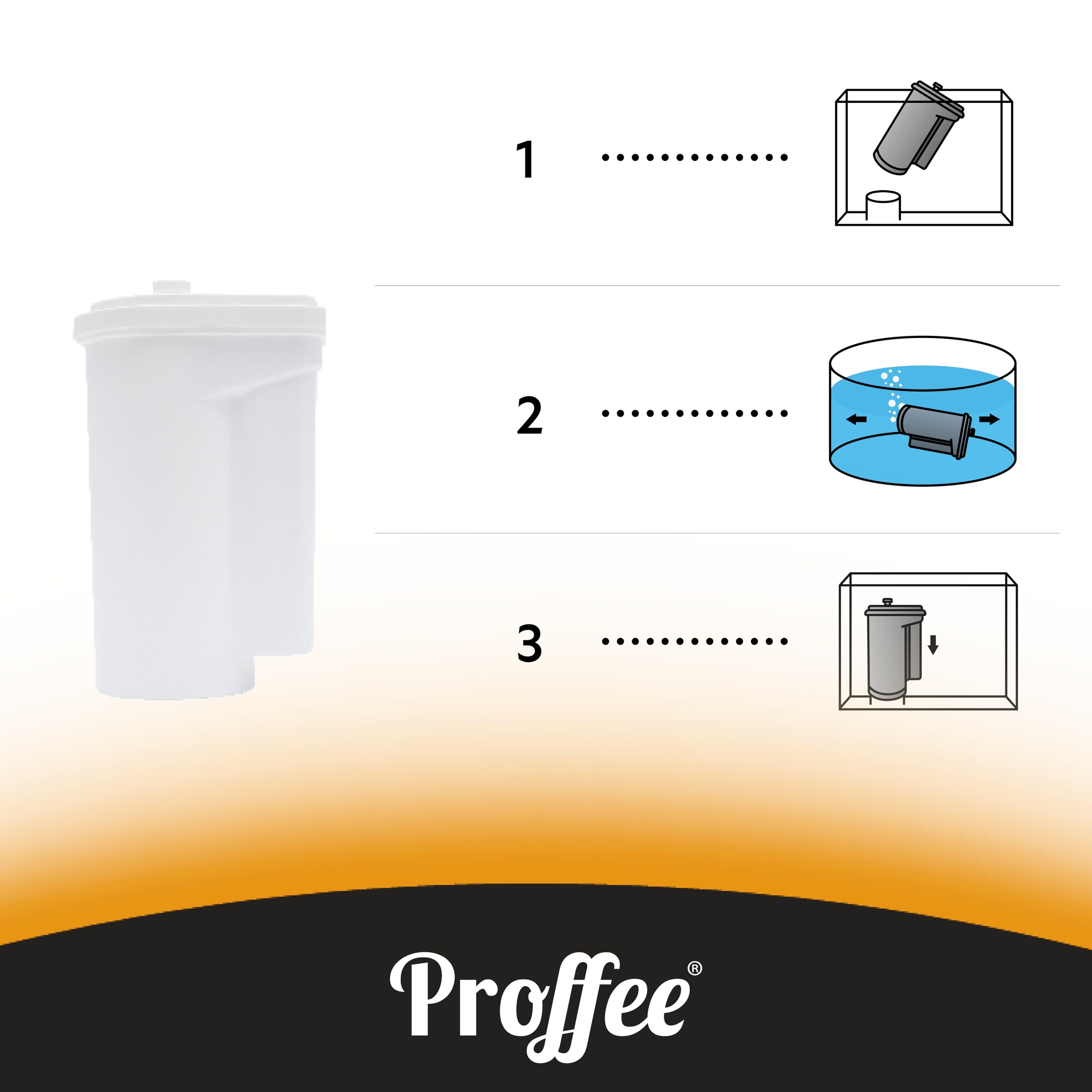 Proffee Itras Water Filter Compatible with Siemens EQ Series, Bosch Series 2 & 8, Gaggenau 200 & 400 Automatic Coffee Machines - Replaces Brita Intenza Cartridge | Made in Italy | Perfect for Home & Office Coffee Brewing