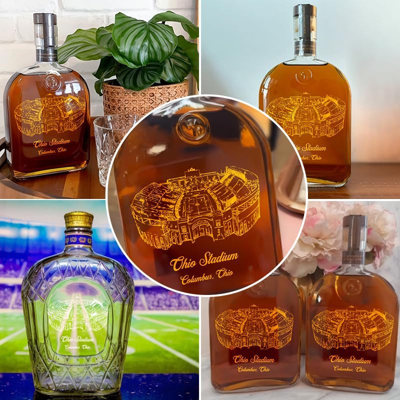 Custom American Football Stadium Whiskey Decanter - Personalized Sports Fan Gift for Men, Whiskey Lovers | Christmas Present for Him | Perfect for Game Day Parties, Man Cave Decor & Collector's Display (Style 1)