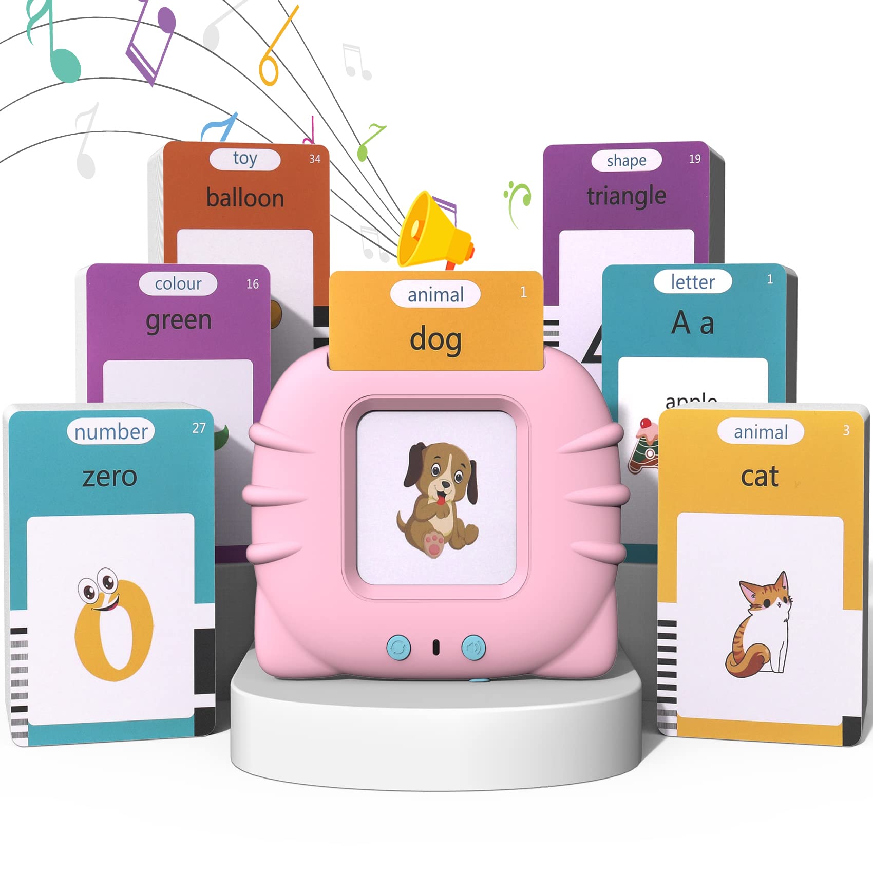 510 Sight Words Talking Flash Cards - Educational Toddler Learning Toys with Speech Function | Vocabulary Building Flash Cards for Boys & Girls | Perfect for Preschool, Homeschool & Speech Therapy (Pink, Medium)