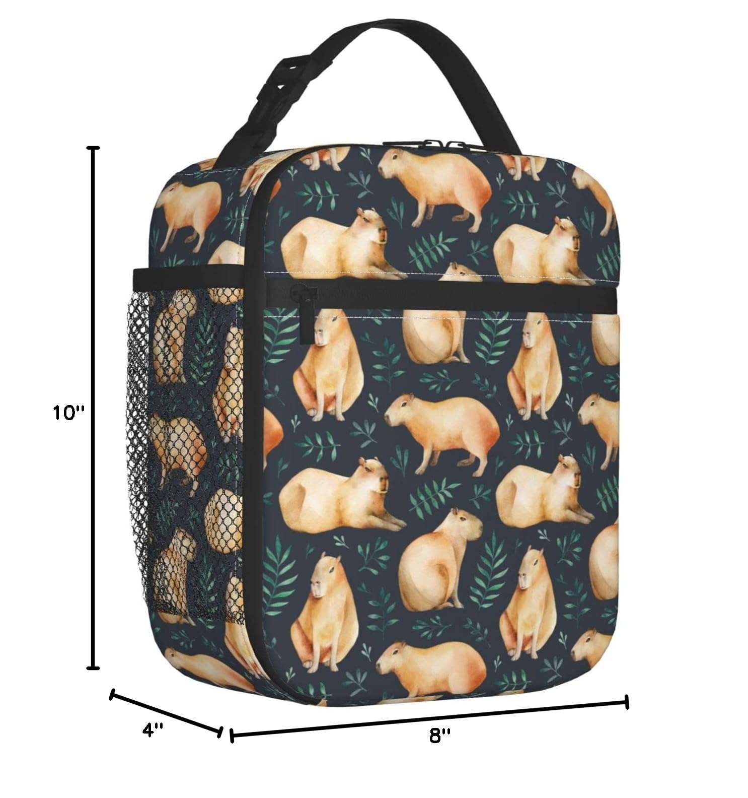 Insulated Reusable Lunch Box Cooler Bag - Thermal Capybara Design for Men, Work, Office, Picnic & Hiking - Perfect for Keeping Meals Fresh All Day
