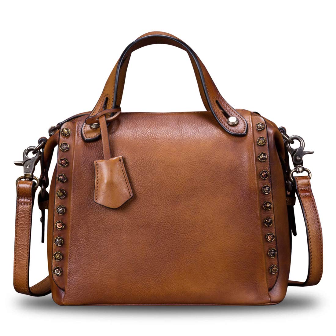 Handmade Genuine Leather Vintage Satchel for Women - Crossbody Shoulder Bag Purse | Perfect for Work, Travel & Everyday Use