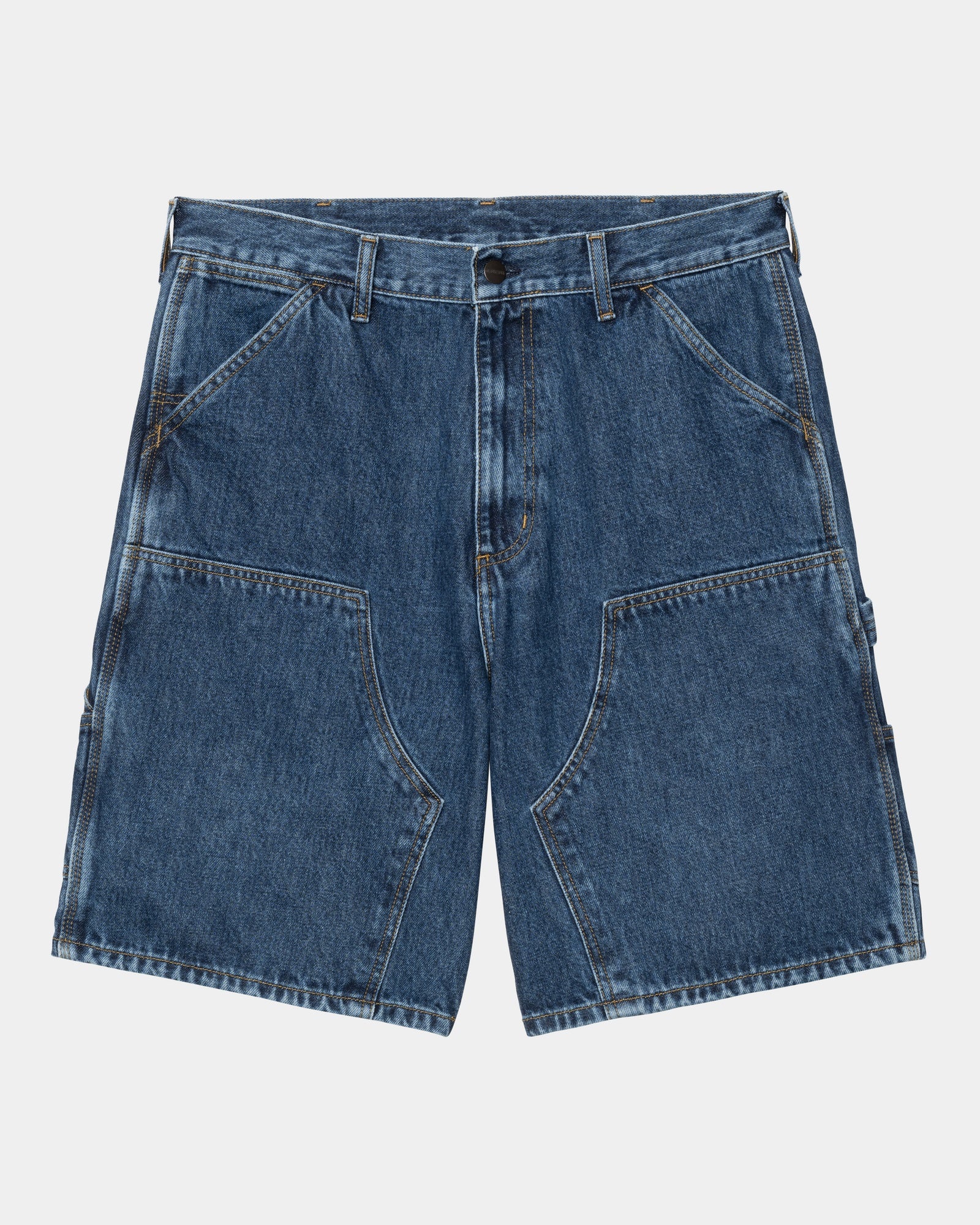 Double Knee Denim Shorts for Men - Stone Washed Blue Jeans | Casual Wear, Summer Outfits & Street Style