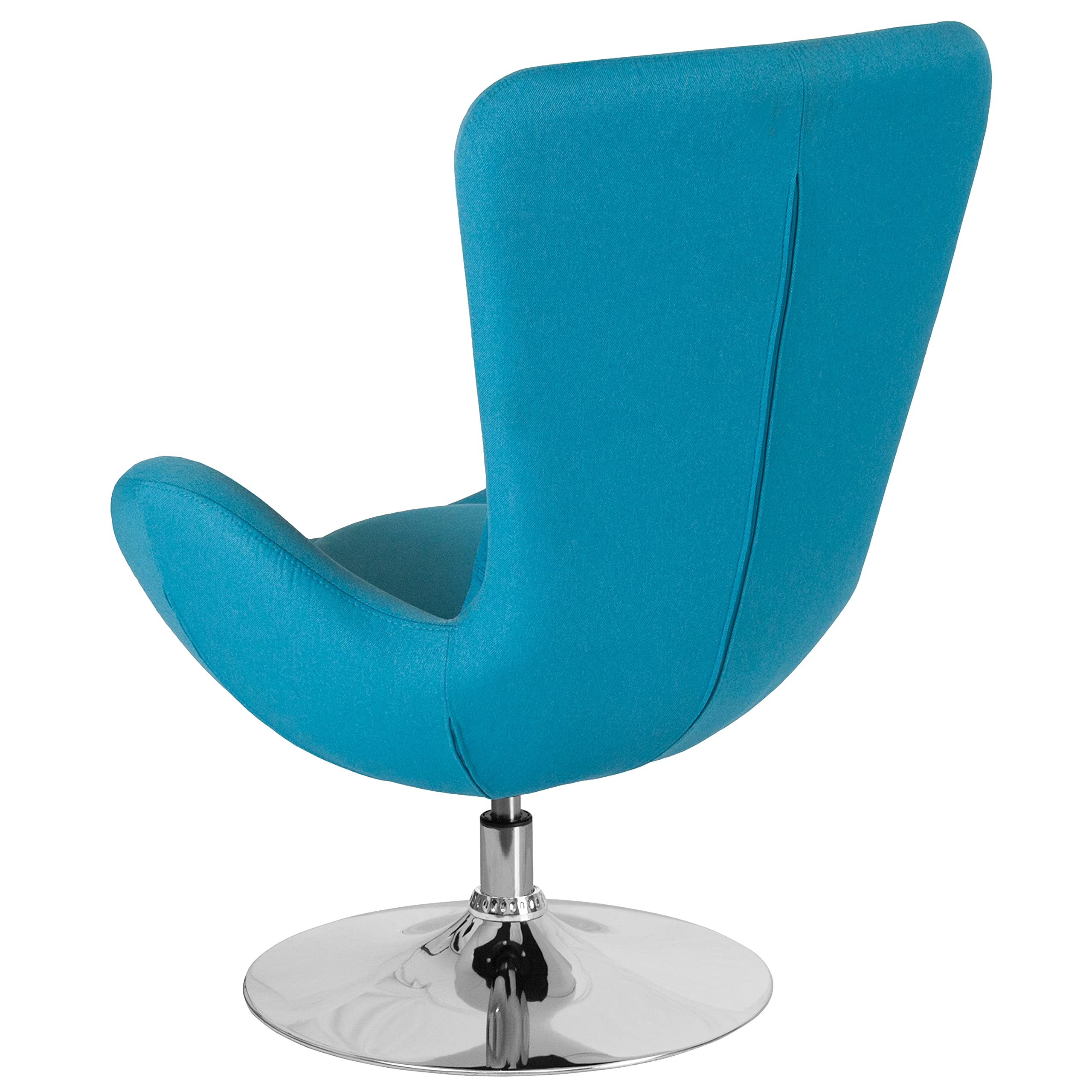 Elegant Aqua Fabric Side Reception Chair with Comfortable Bowed Seat - Perfect for Waiting Rooms, Offices, and Lobby Seating