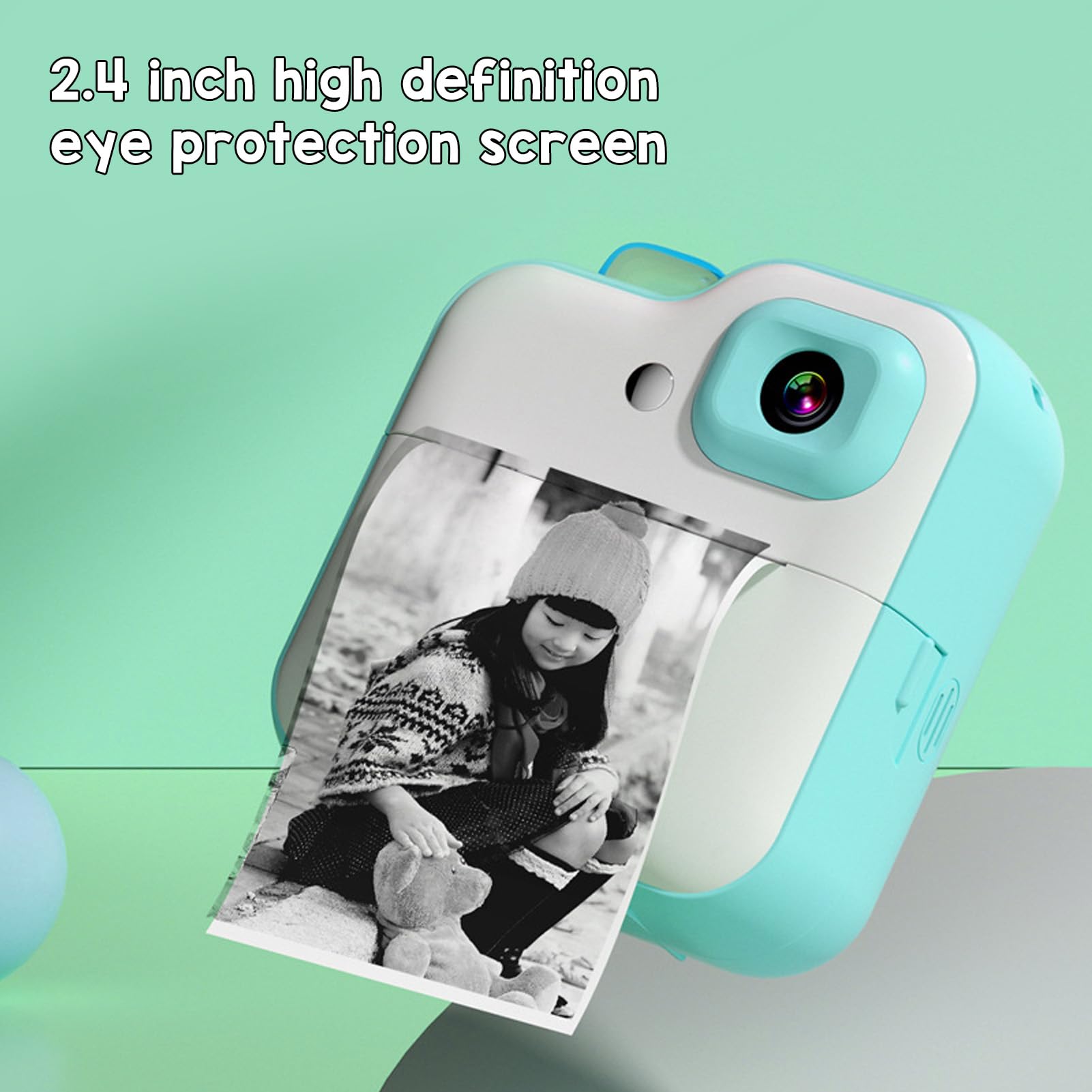 48MP HD Instant Print Camera for Kids - 2.4in Screen Digital Zooming Children's Camera with Selfie Mode, 800mAh Battery & Fun Photo Frames | Perfect for Birthday Gifts, Travel Souvenirs & Family Memory Keeping