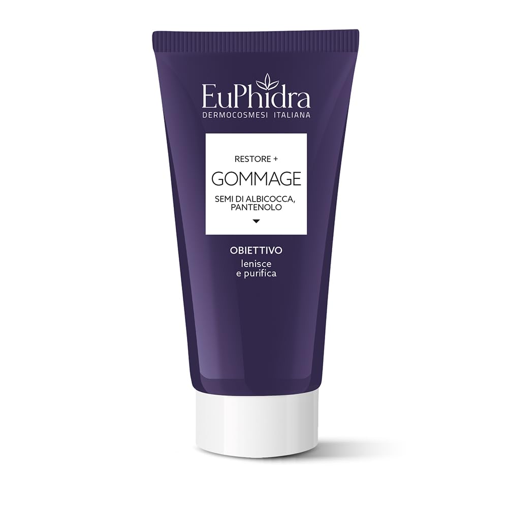 Restor+ Gommage Exfoliating Scrub with Apricot Seeds & Panthenol - Soothing & Purifying Face Wash for Sensitive Skin - 2.54 Fl Oz - Perfect for Daily Skincare Routine & Post-Workout Cleansing