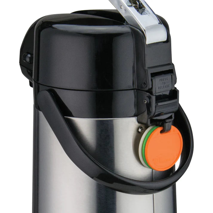Winco 3 Liter Glass Lined Stainless Steel Airpot with Lever Top - Perfect for Coffee, Tea & Hot Beverage Service in Restaurants, Offices & Events