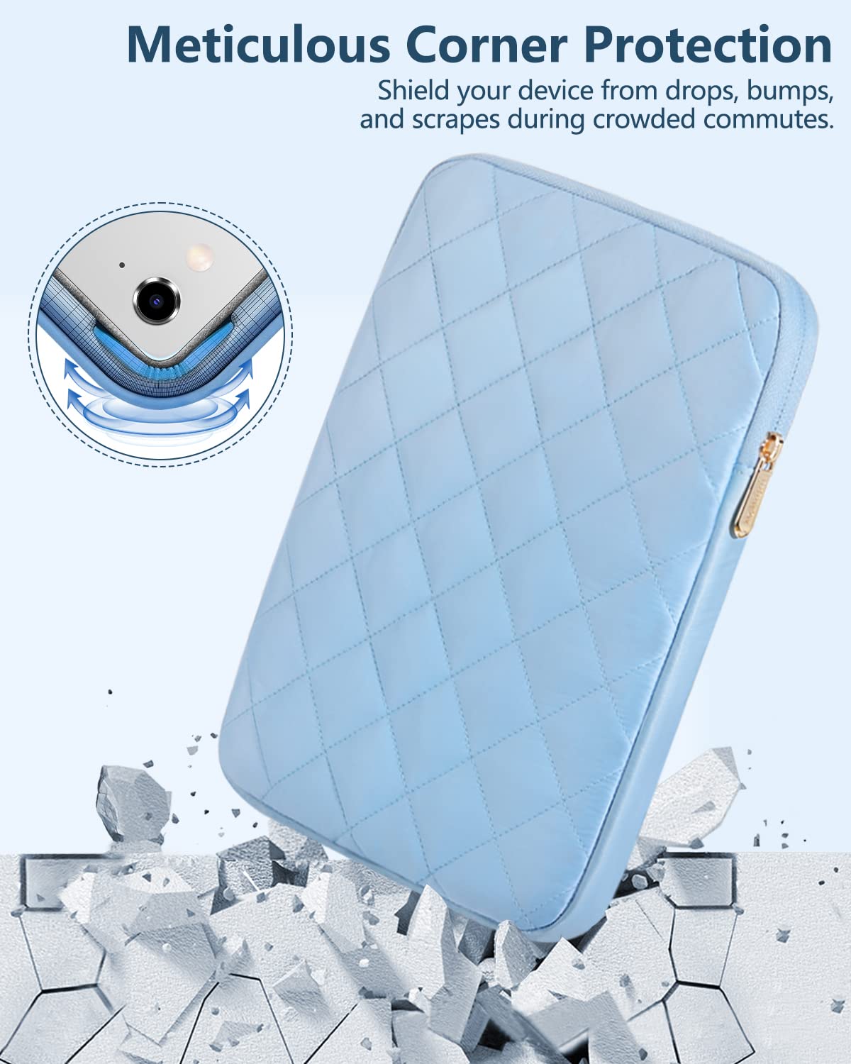 Premium 9-11 Inch Puffy Padded Tablet Sleeve Case - Compatible with iPad 10th Gen 10.9