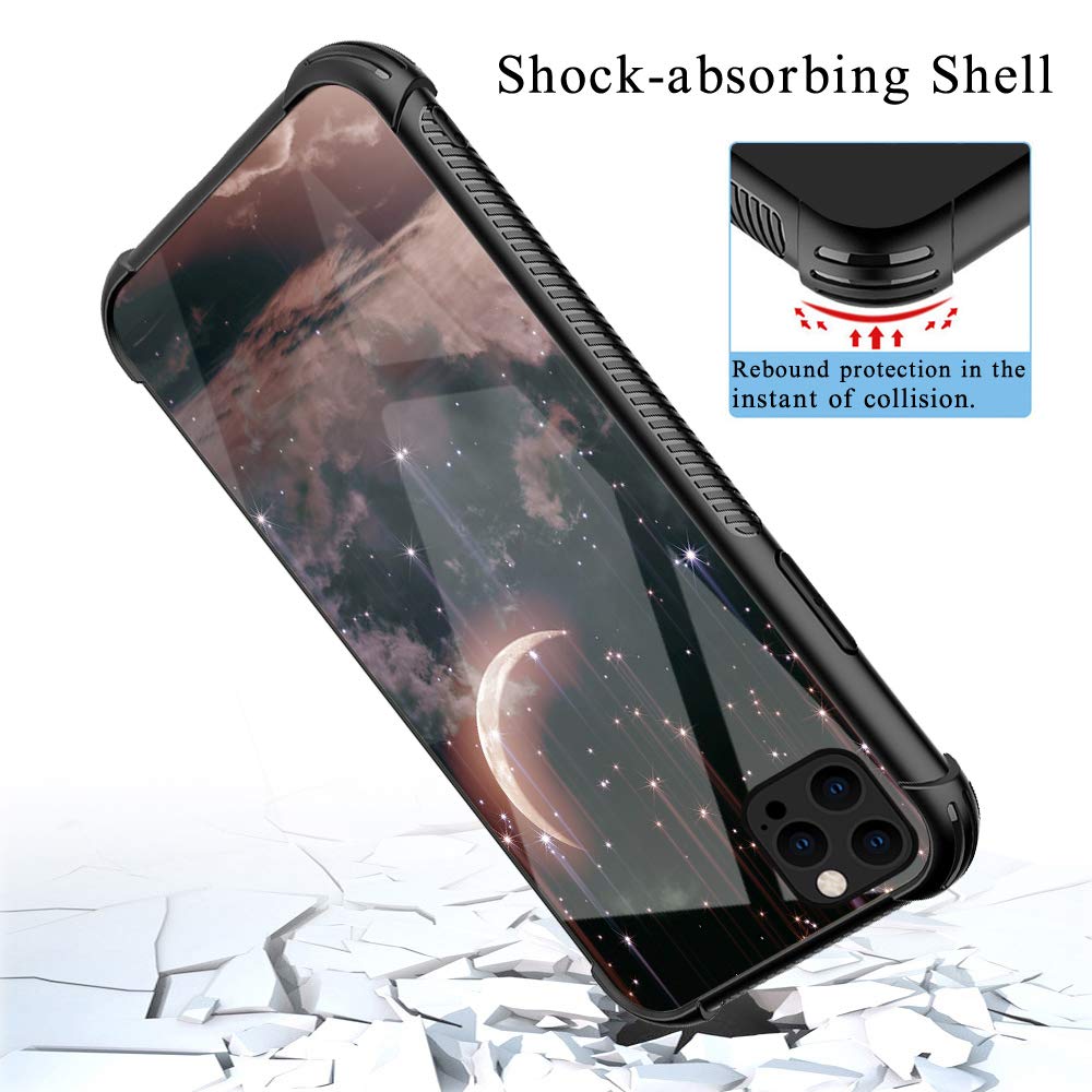 Shockproof iPhone 13 Pro Max Case - Soft TPU Bumper with 4-Corner Protection, Non-Slip Grip, Crescent Nebula Design for Women | Perfect for Daily Use, Outdoor Activities & Travel Protection