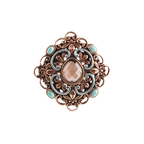 Barse Curlicue Turquoise and Smoky Quartz Ring - Elegant Boho Jewelry for Women, Handmade Sterling Silver Statement Ring - Perfect for Weddings, Parties & Everyday Wear