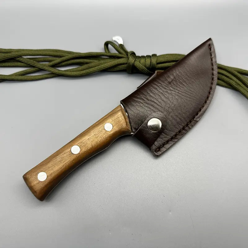 Premium Stainless Steel Hunting & Camping Knife - Wood Handle Meat & Vegetable Cutting Knife for Outdoor, BBQ, Survival & Kitchen Use